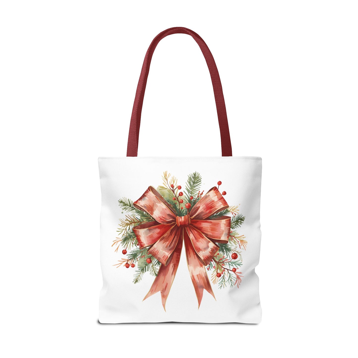 Vintage Red Bow Tote Bag, Coquette-Inspired Holiday Shopper, Elegant Reusable Gift Bag, Classic Winter Tote, Feminine Everyday Carryall