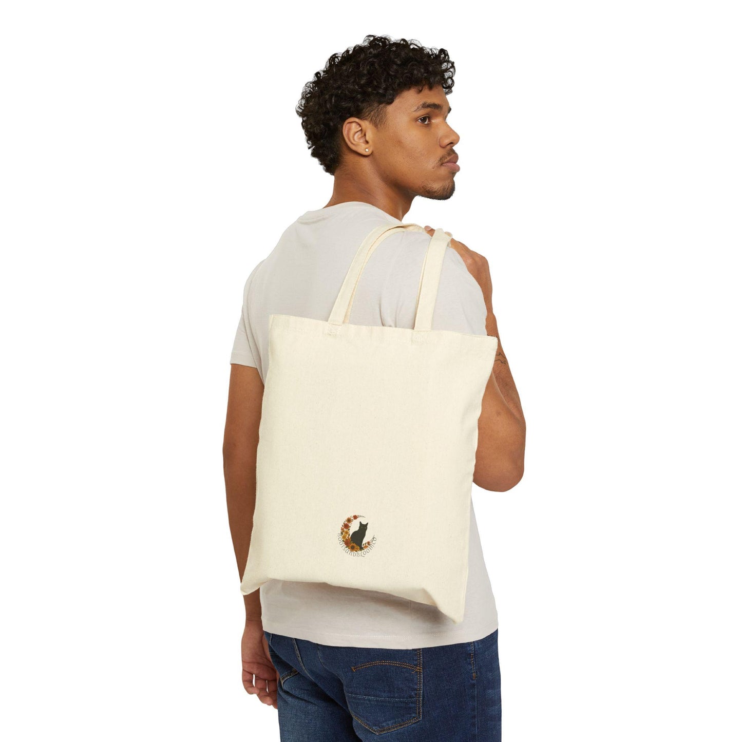 Serene Nature Cotton Canvas Tote Bag: Eco-Friendly Shopping