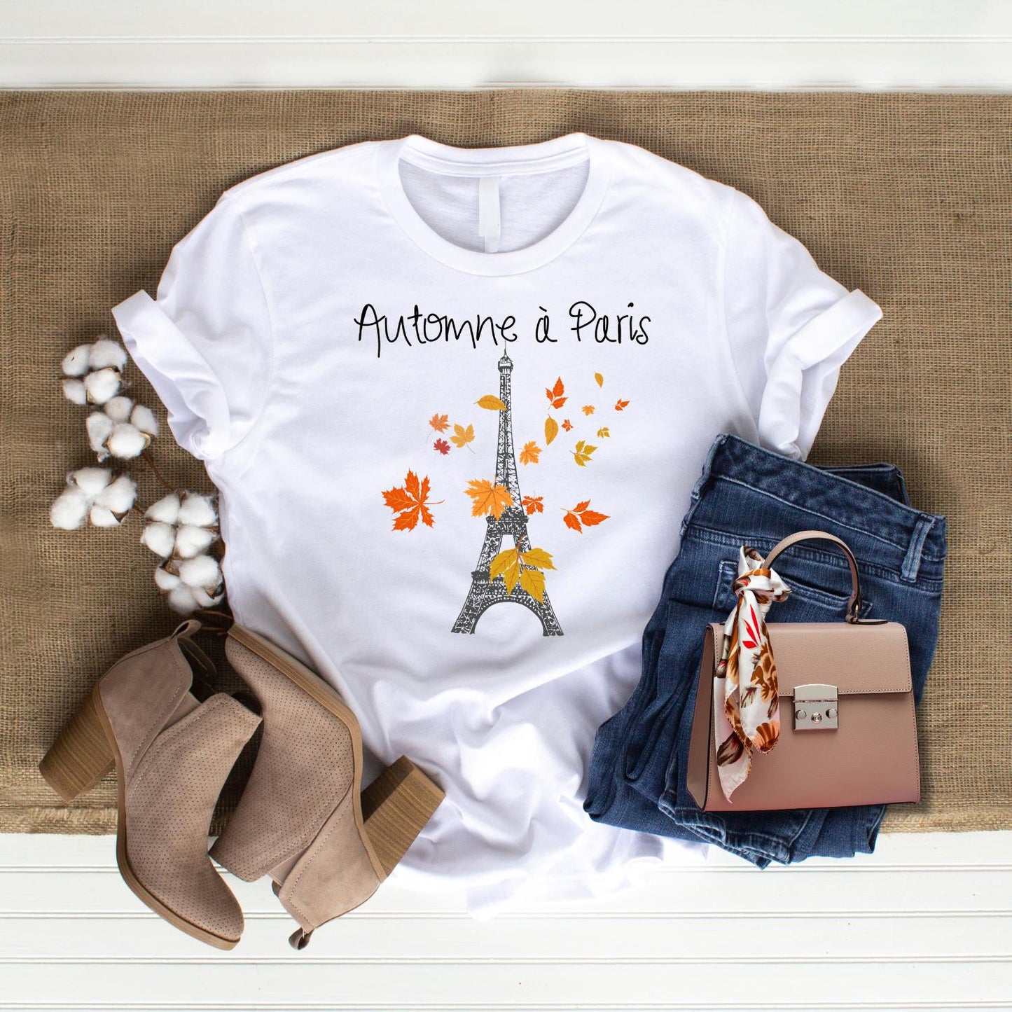 Automne à Paris Shirt, Fall Eiffel Tower Tee, Autumn Paris Travel Shirt, French Graphic Tee, Paris Lover Gift