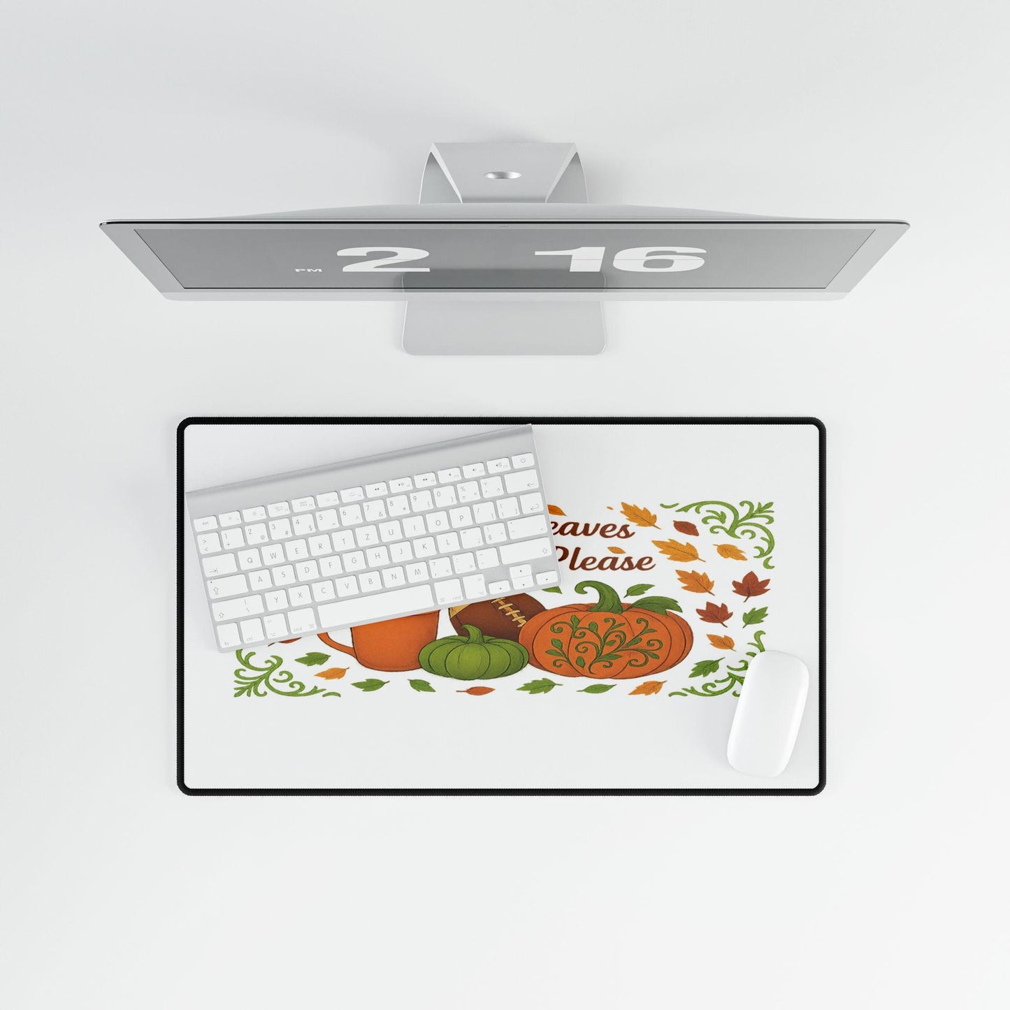 Autumn Desk Mat: Pumpkin Spice Vibes, Fall Office Decor