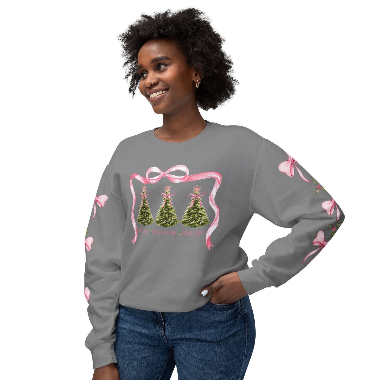 Christmas Tree Holiday Sweatshirt Self Care Apparel Gift Idea for Her