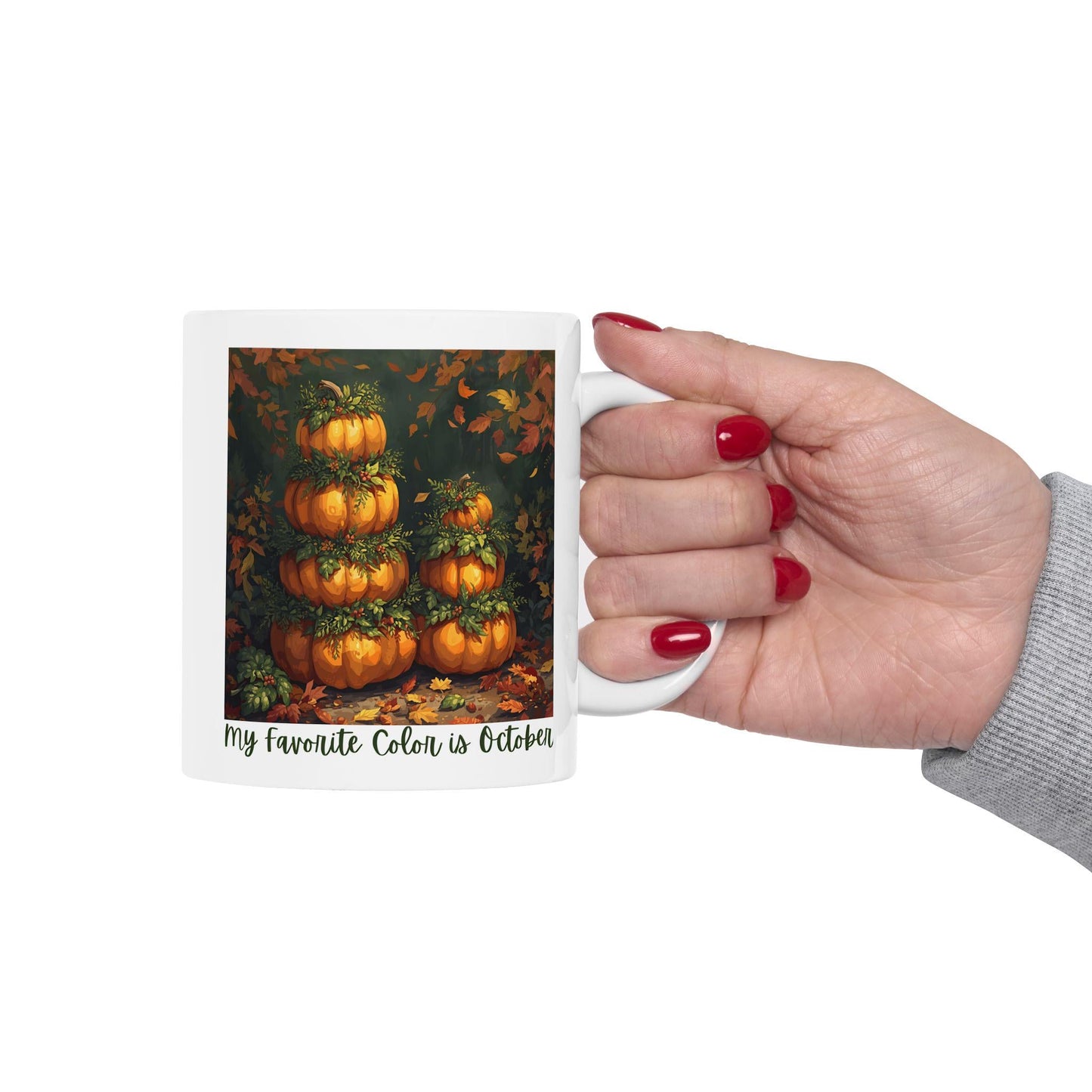 Festive Pumpkin Harvest Ceramic Mug, Fall Coffee Cup, Autumn Decor, Halloween Drinkware, Thanksgiving Gift