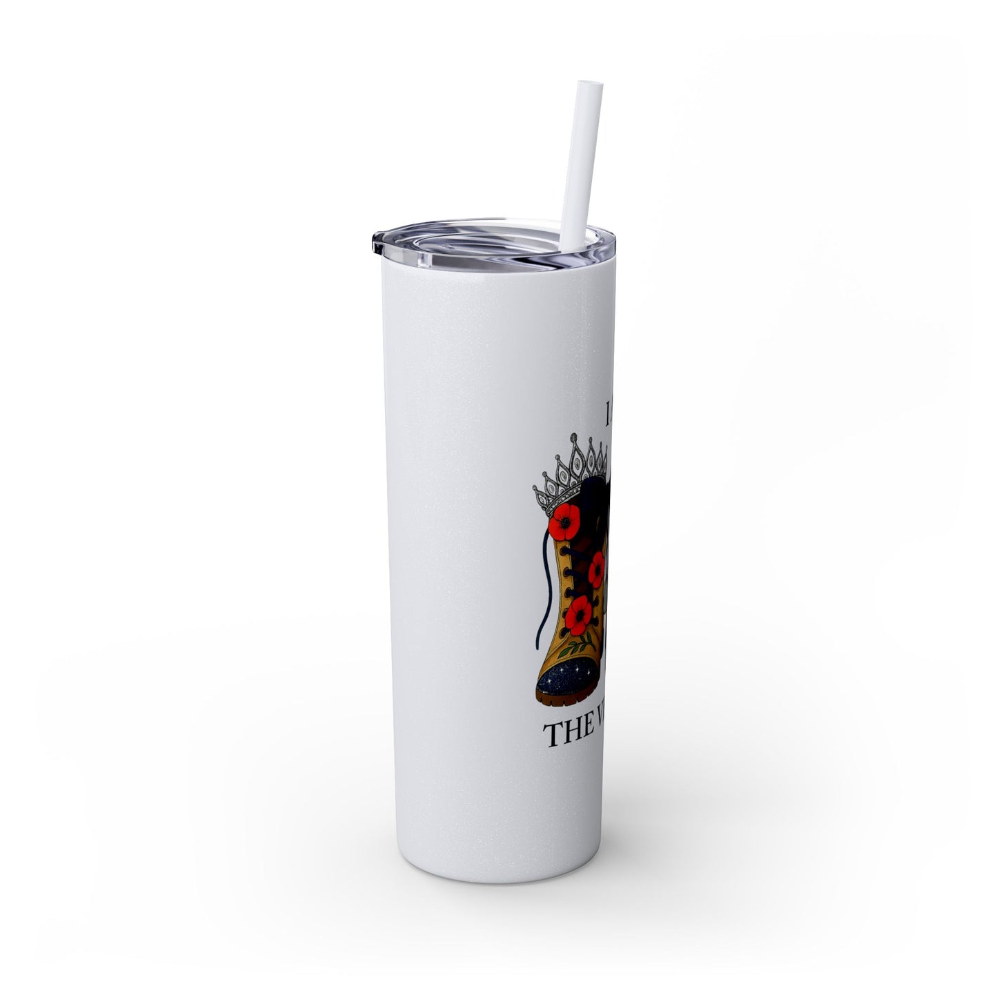 Woman Veteran Skinny Tumbler Drinkware Tribute Gift for Military