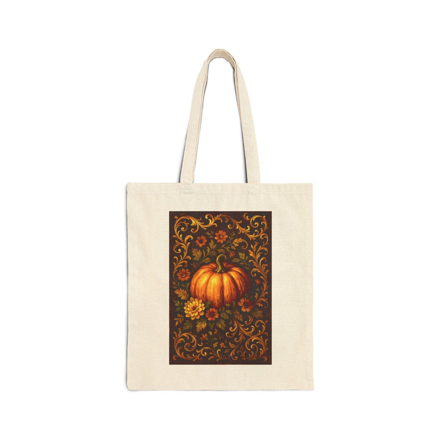 Autumn Pumpkin Canvas Tote Bag: Eco-Friendly Fall Shopping