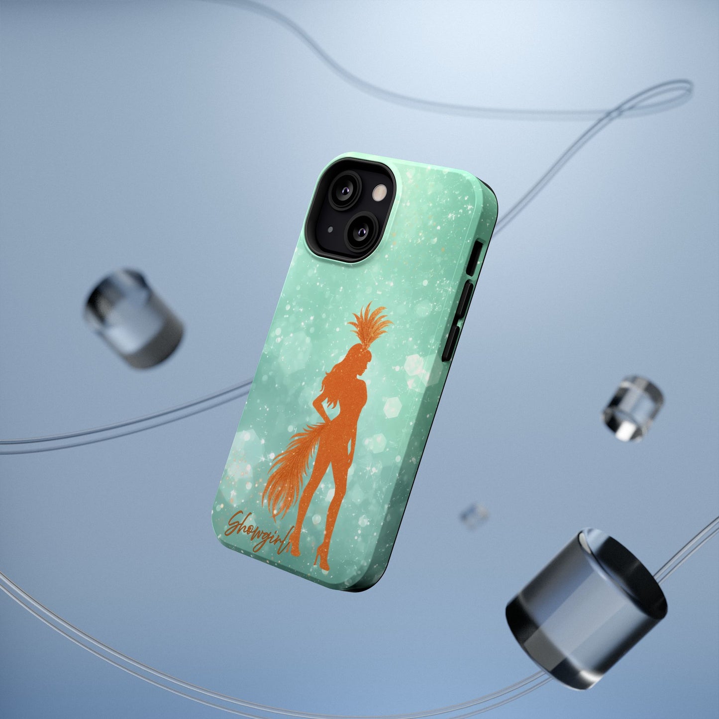 Phone Case, Sparkling Showgirl Silhouette Impact-Resistant Case, Fashion Lovers Gift, Birthday Holiday Glamorous Accessories, Cute Phone