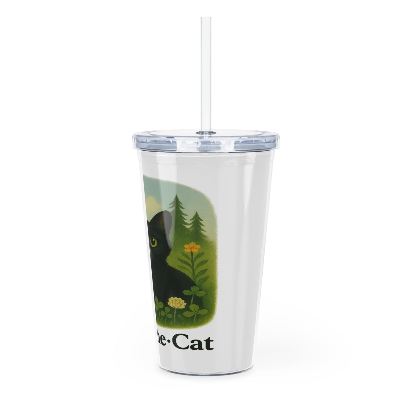 Jared the Cat Tumbler Cup: Reusable 20oz Travel Mug with Straw