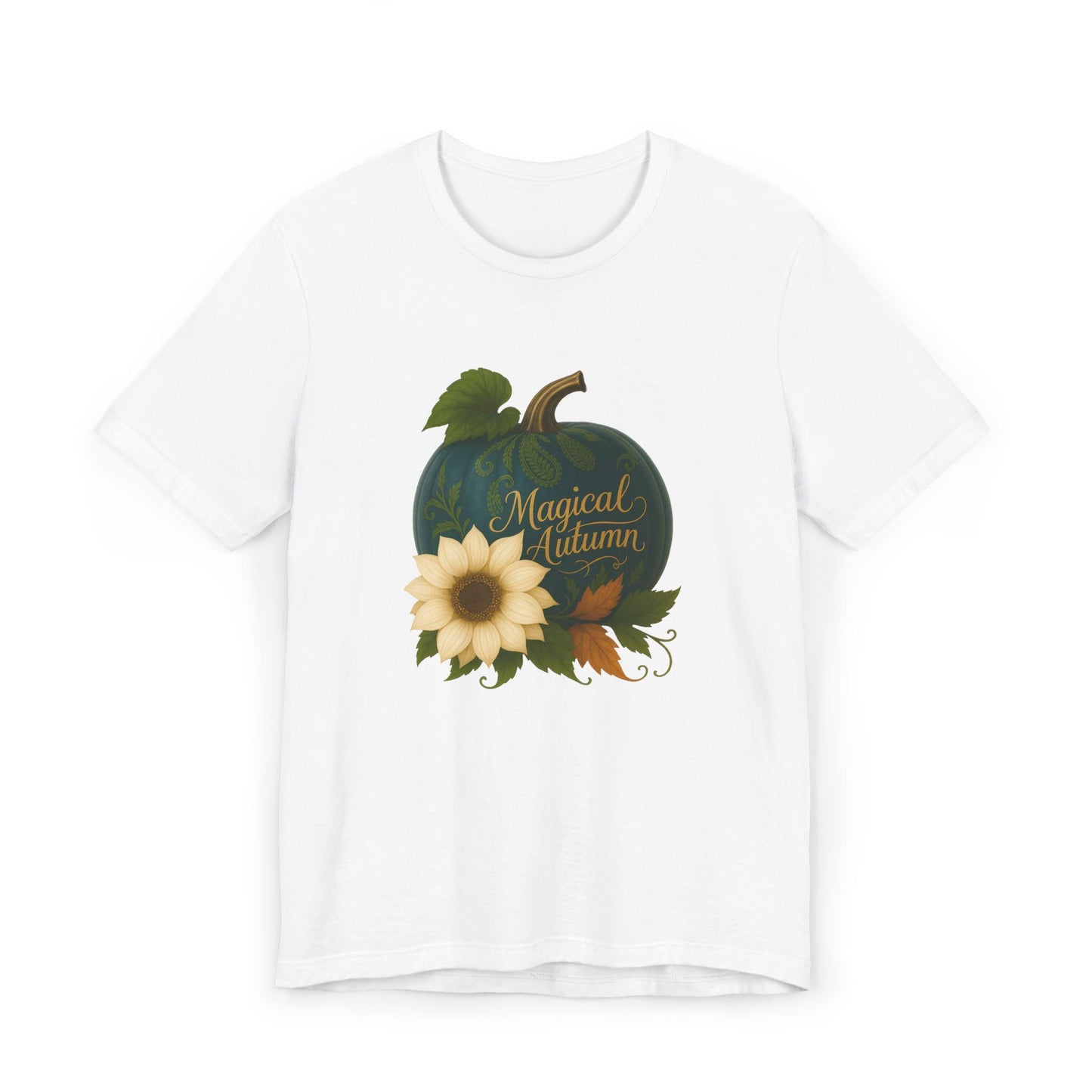 Magical Autumn T-Shirt, Pumpkin & Sunflower Graphic Tee, Cozy Fall Aesthetic Shirt, Thanksgiving Outfit, Autumn Gift Top