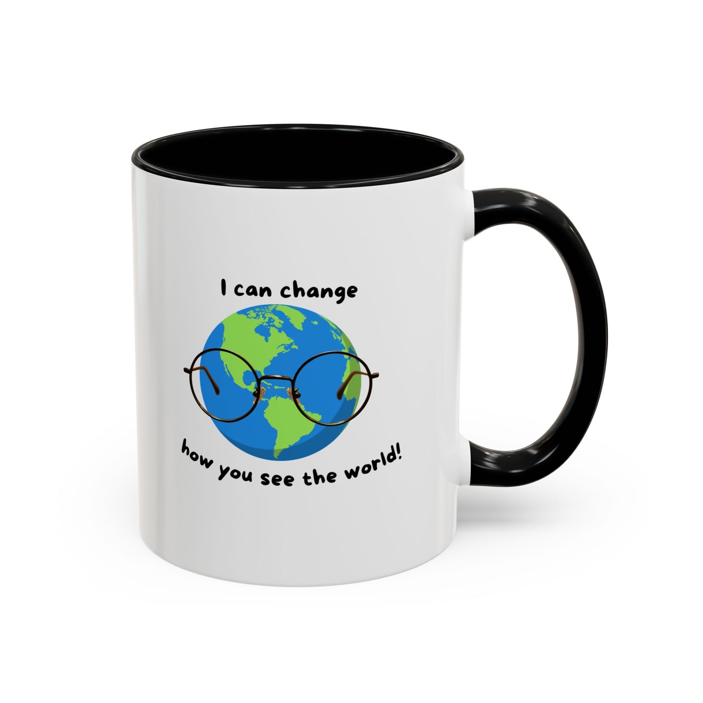 Inspirational Ceramic Coffee Mug, Motivational Gift for Eye Doctors or Health Tech's, Change the World Coffee Cup, Globe Themed Mug