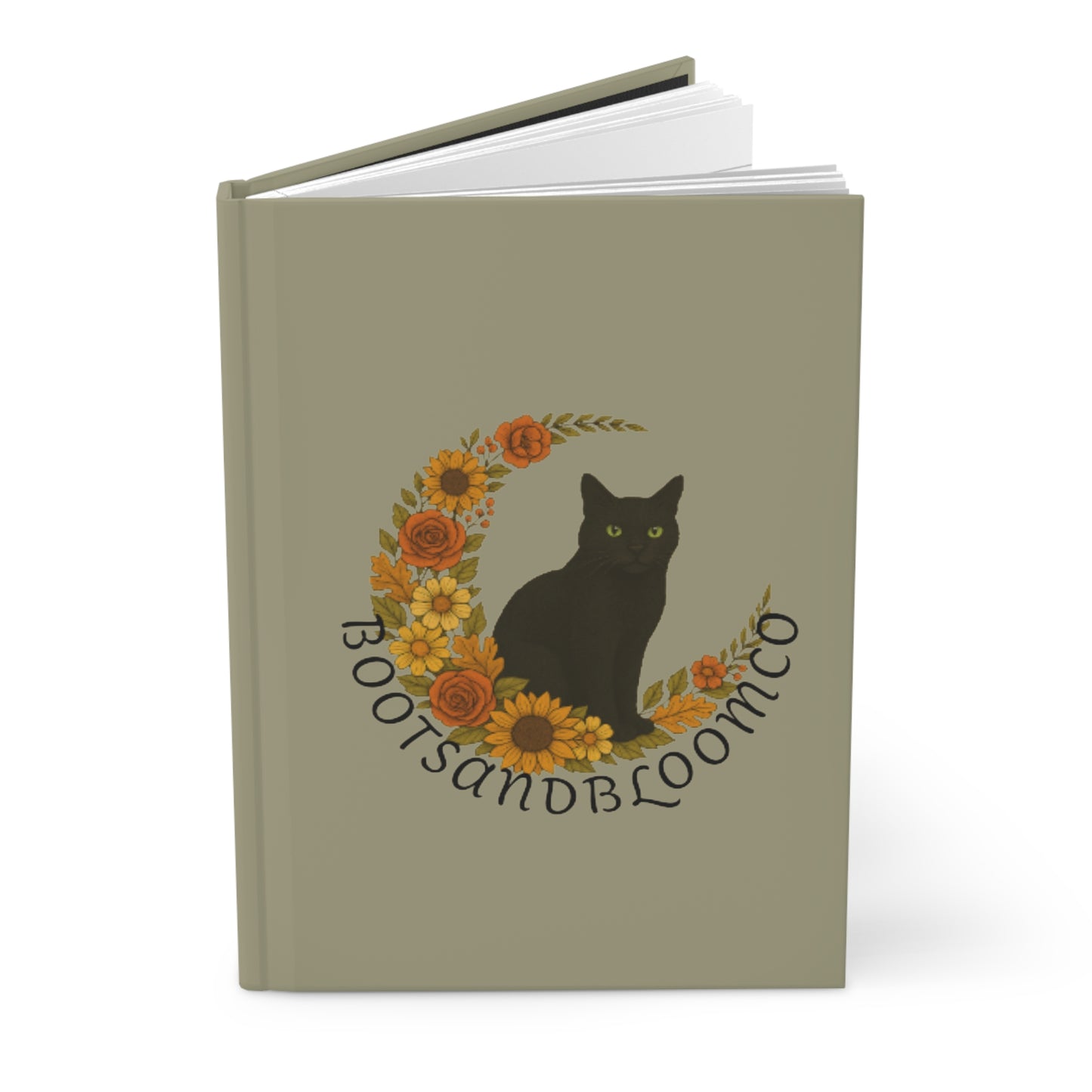 Floral Cat Hardcover Journal