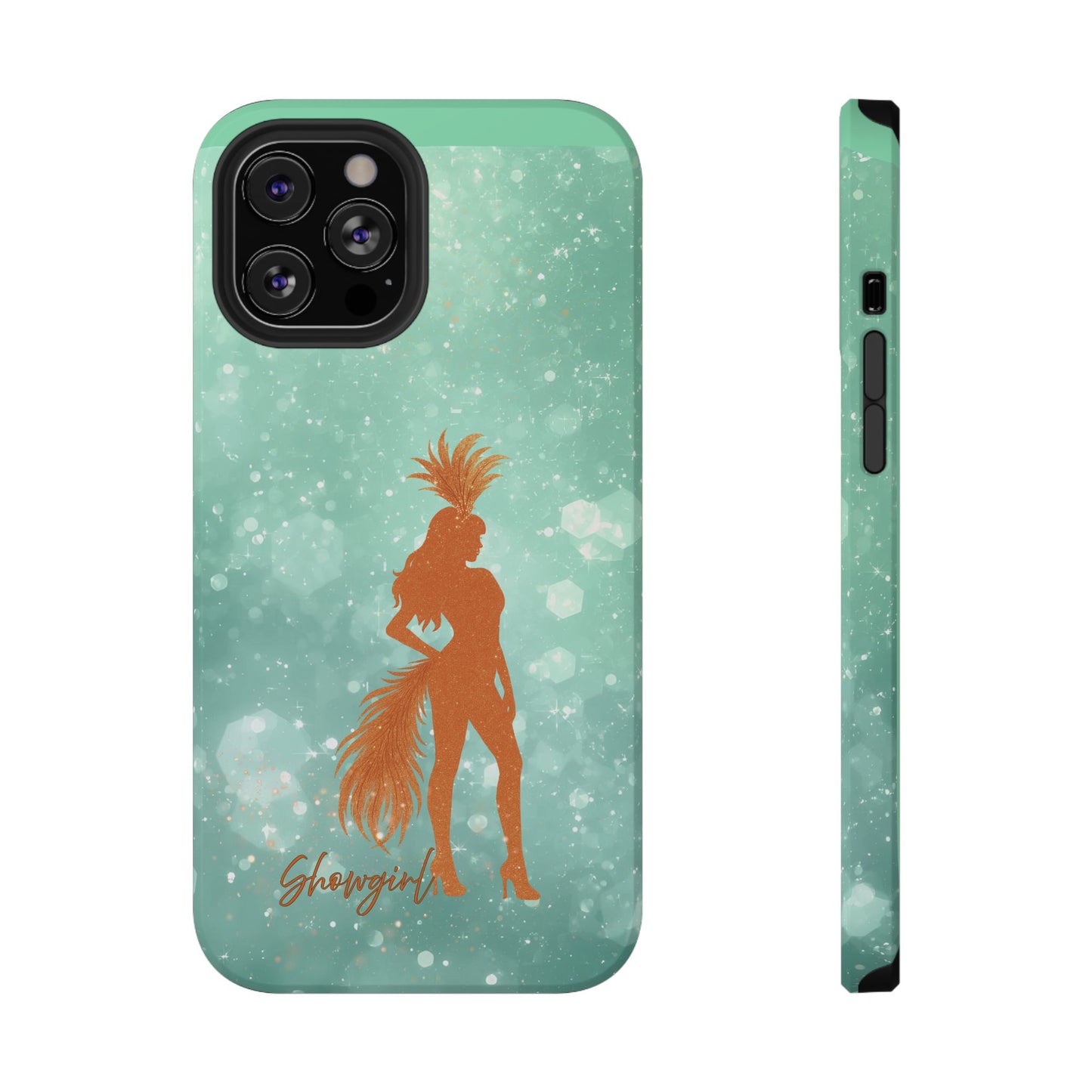 Phone Case, Sparkling Showgirl Silhouette Impact-Resistant Case, Fashion Lovers Gift, Birthday Holiday Glamorous Accessories, Cute Phone