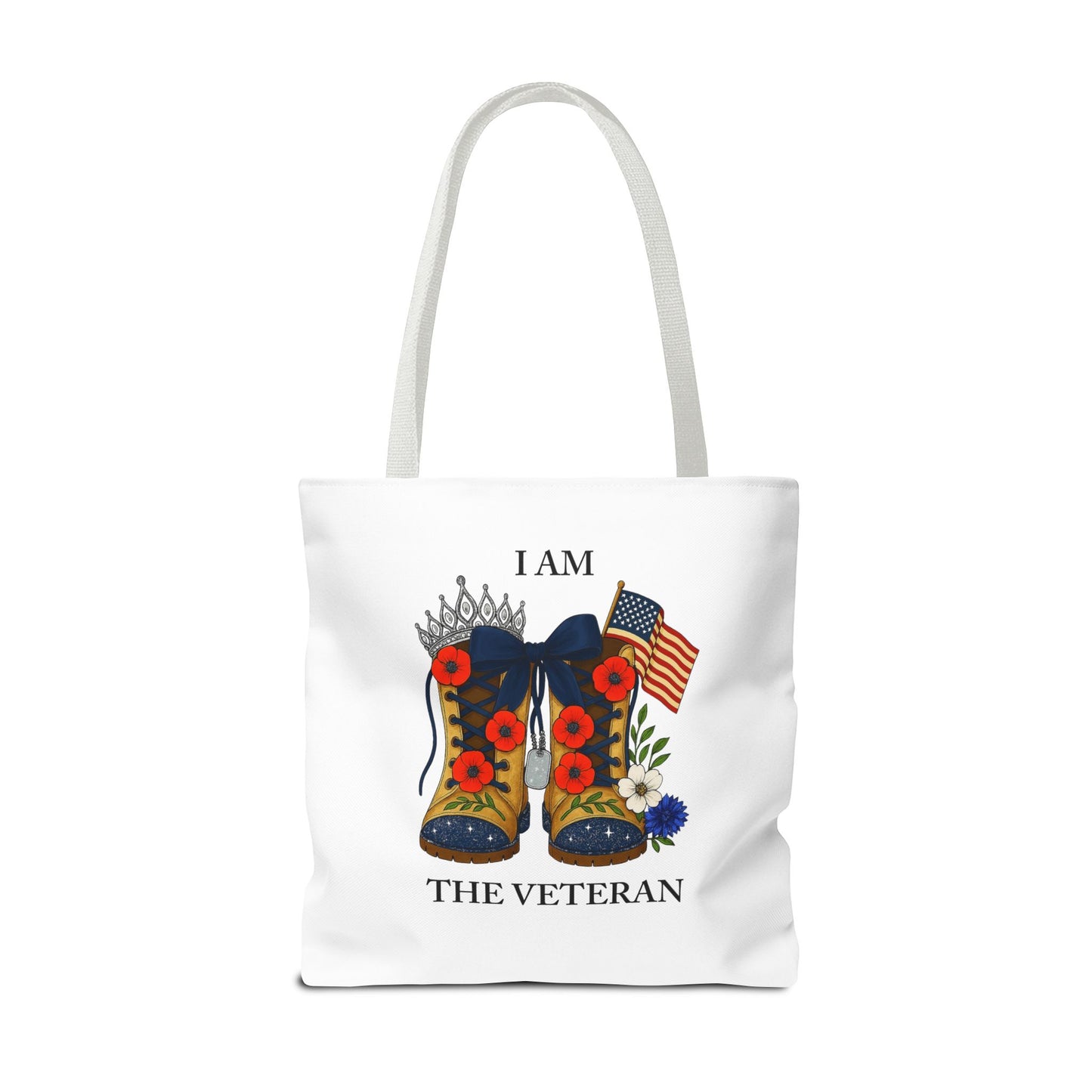 Female veteran tote bag eco friendly gift for self or veteran celebration event reusable canvas bag I am the Veteran design