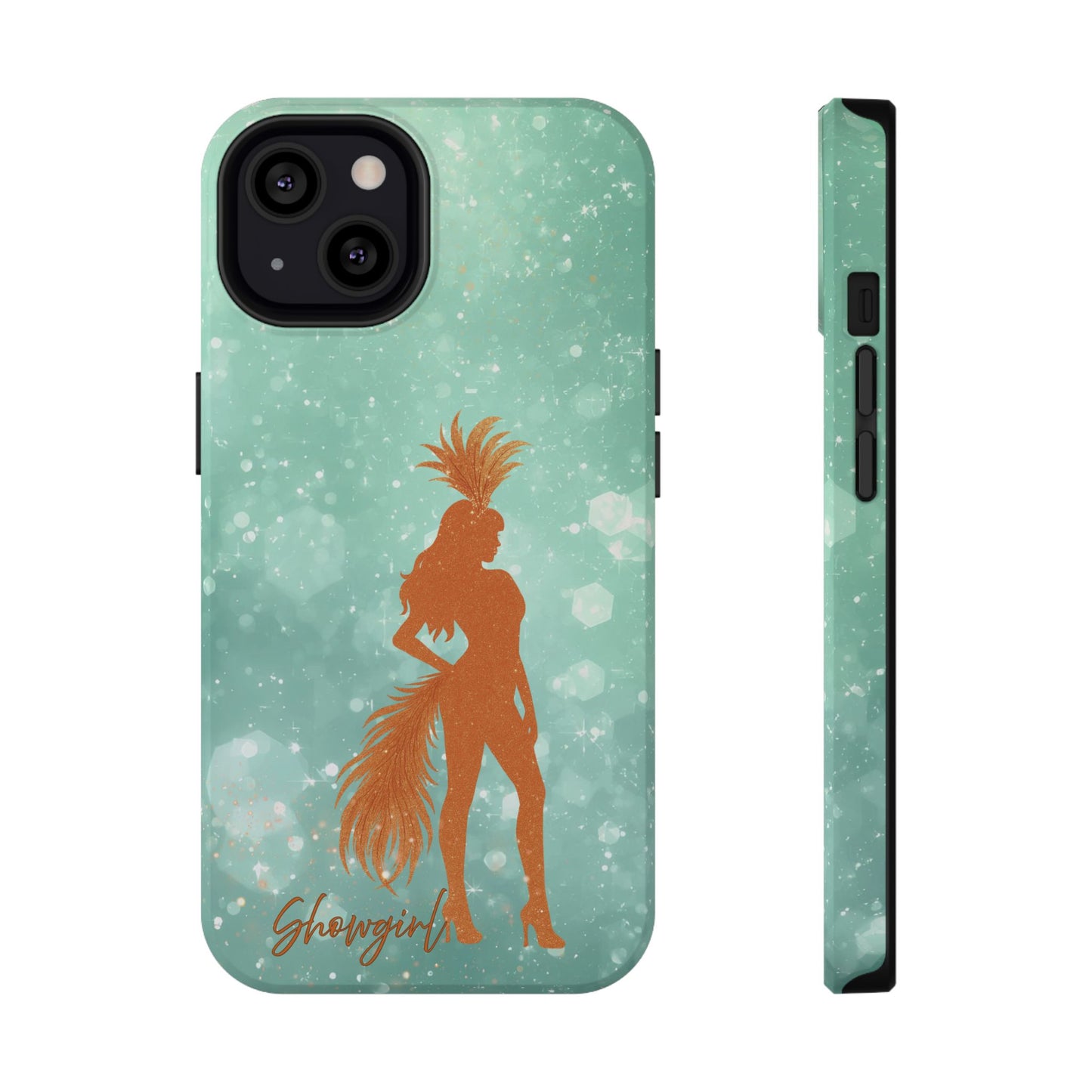 Phone Case, Sparkling Showgirl Silhouette Impact-Resistant Case, Fashion Lovers Gift, Birthday Holiday Glamorous Accessories, Cute Phone