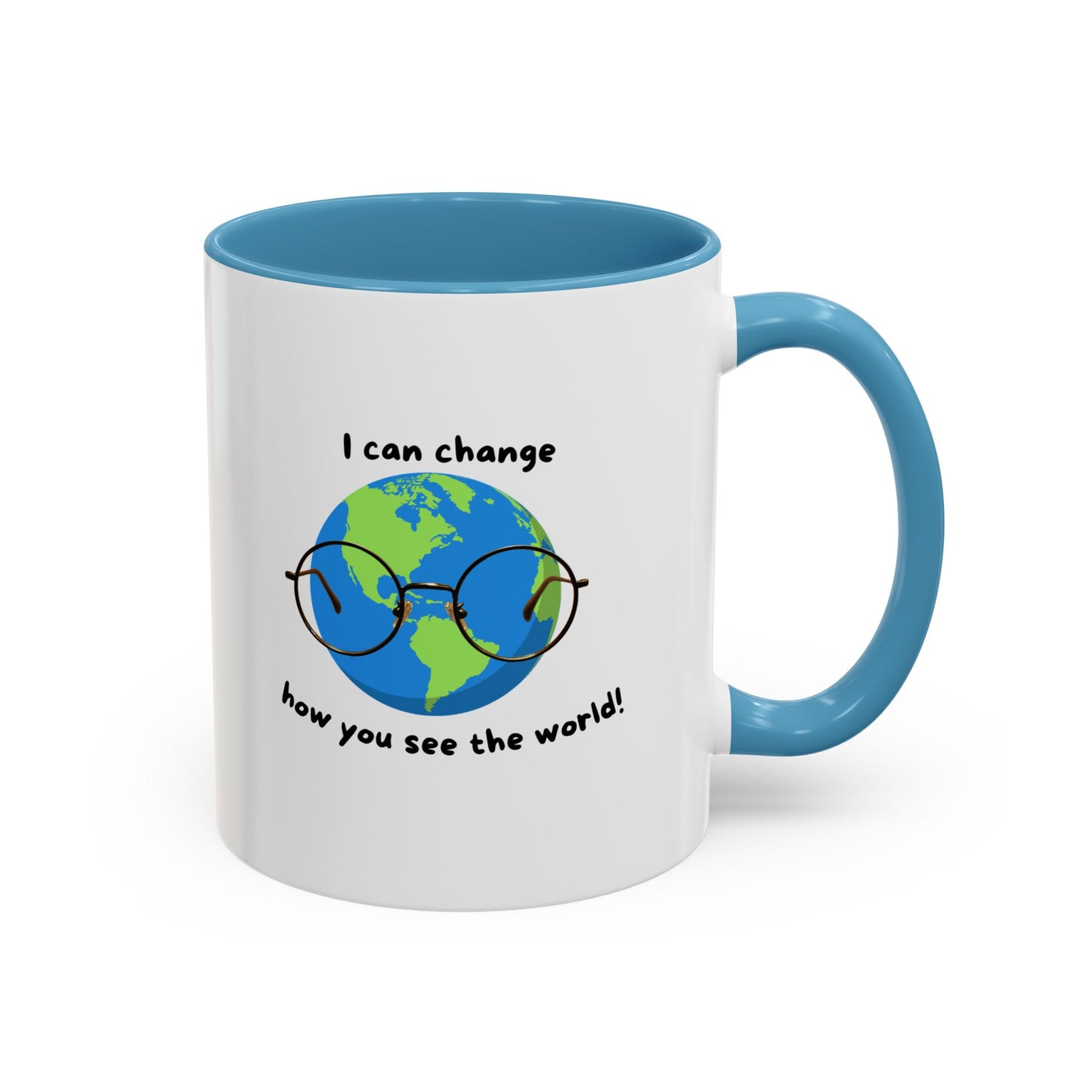 Inspirational Ceramic Coffee Mug, Motivational Gift for Eye Doctors or Health Tech's, Change the World Coffee Cup, Globe Themed Mug