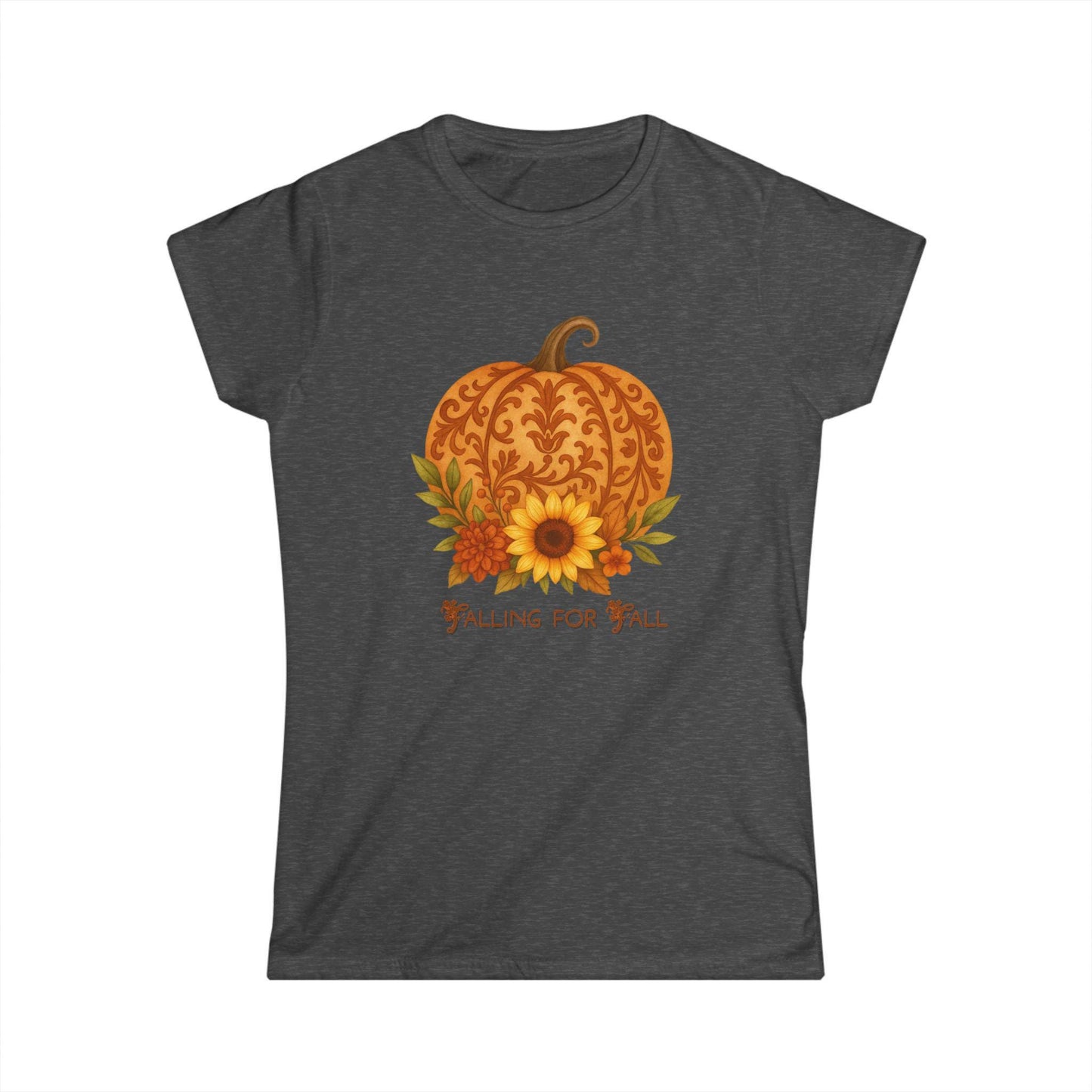 Fall Pumpkin Graphic Tee: Women's Softstyle Autumn Shirt