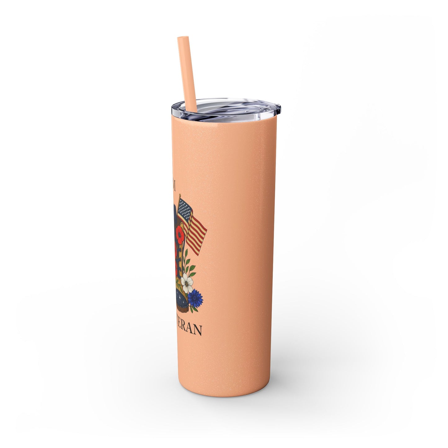 Woman Veteran Skinny Tumbler Drinkware Tribute Gift for Military