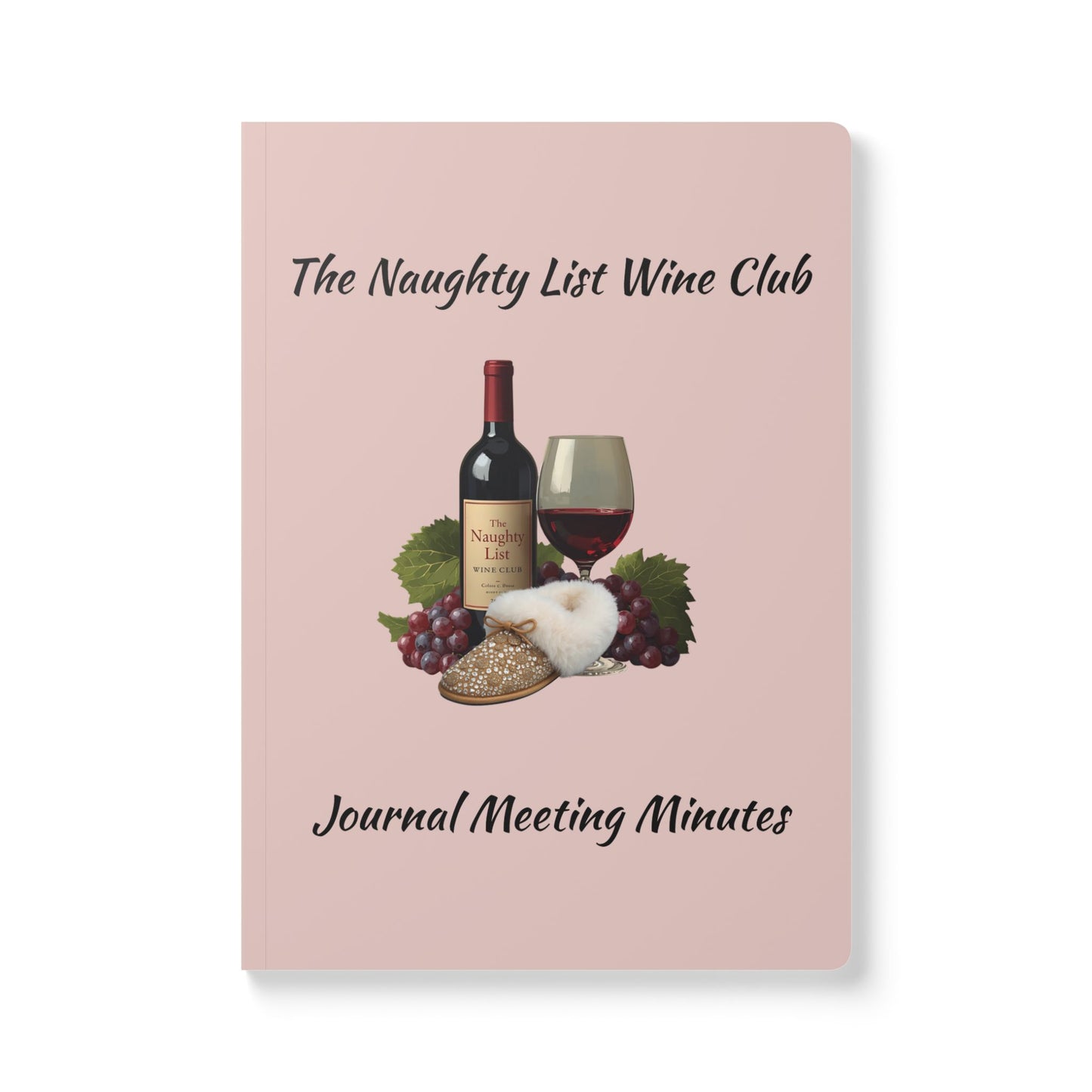 Wine Club Softcover Journal, Wine Tasting Notes, Gift for Wine Enthusiasts, Perfect for Woman's Night Out, Naughty List Design, Notebook,