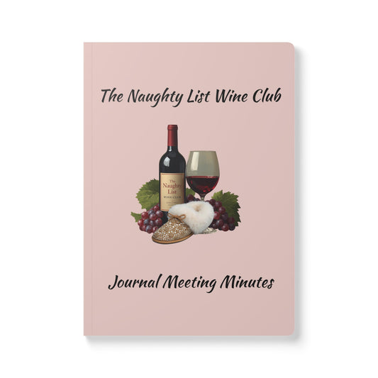 Wine Club Softcover Journal, Wine Tasting Notes, Gift for Wine Enthusiasts, Perfect for Woman's Night Out, Naughty List Design, Notebook,