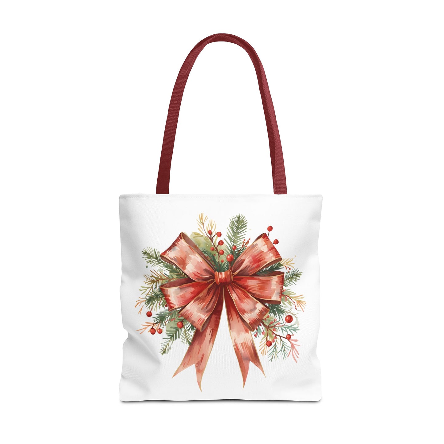 Vintage Red Bow Tote Bag, Coquette-Inspired Holiday Shopper, Elegant Reusable Gift Bag, Classic Winter Tote, Feminine Everyday Carryall