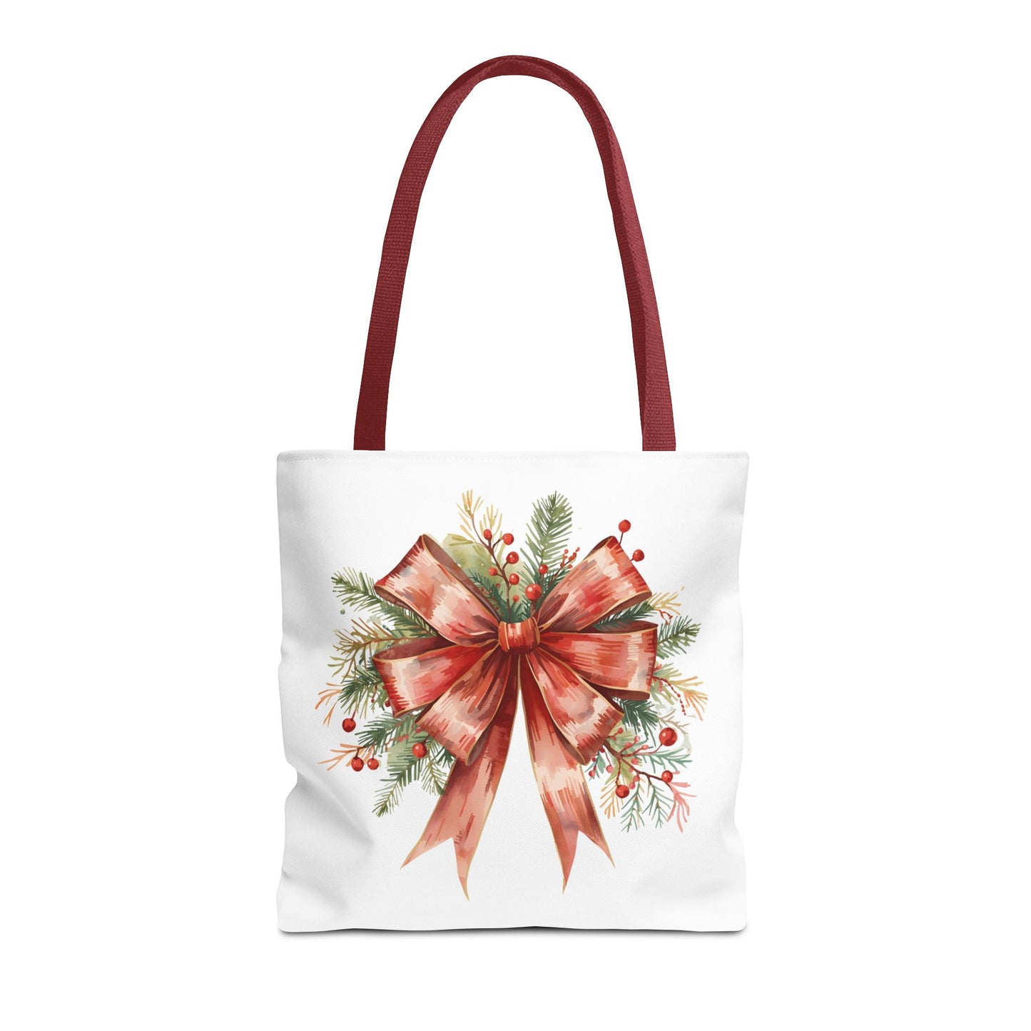 Vintage Red Bow Tote Bag, Coquette-Inspired Holiday Shopper, Elegant Reusable Gift Bag, Classic Winter Tote, Feminine Everyday Carryall