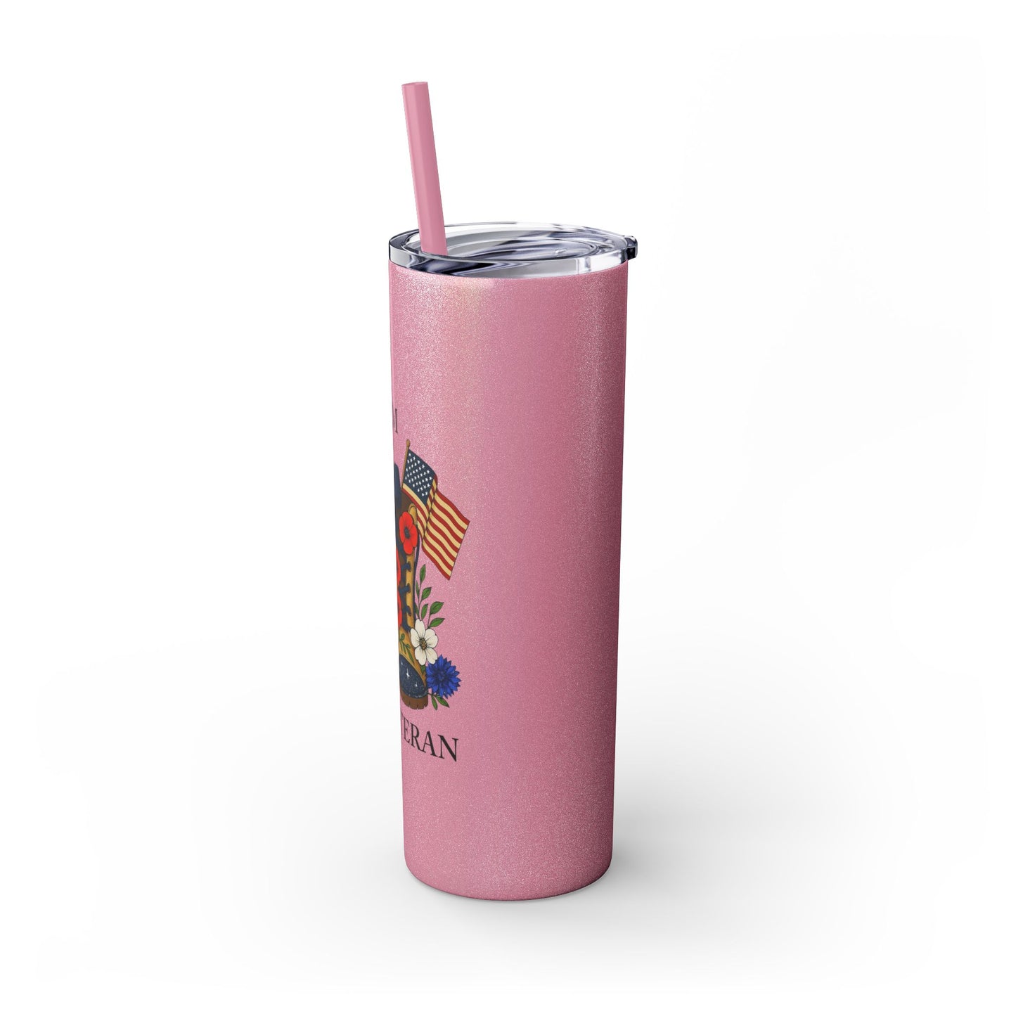 Woman Veteran Skinny Tumbler Drinkware Tribute Gift for Military