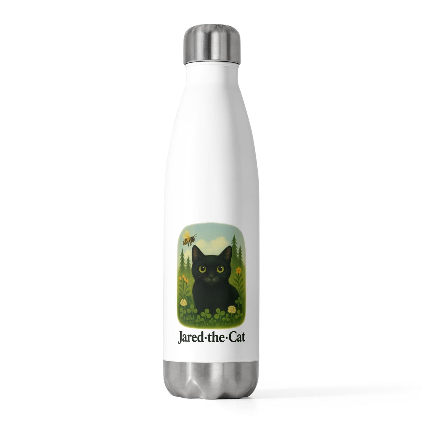 Cat Water Bottle: Insulated Stainless Steel Travel Flask, Pet Lover Gift- JARED THE CAT COLLECTION