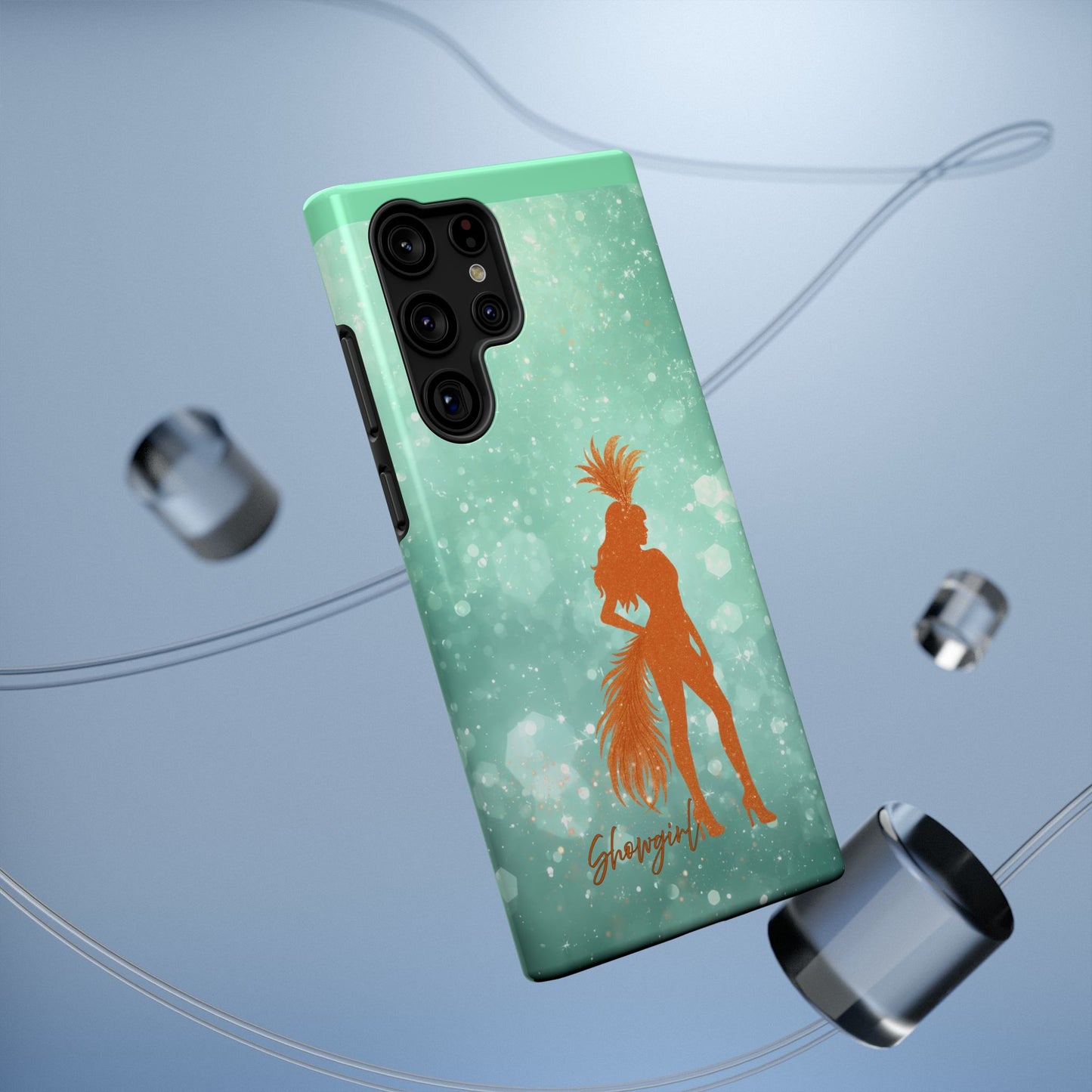 Phone Case, Sparkling Showgirl Silhouette Impact-Resistant Case, Fashion Lovers Gift, Birthday Holiday Glamorous Accessories, Cute Phone