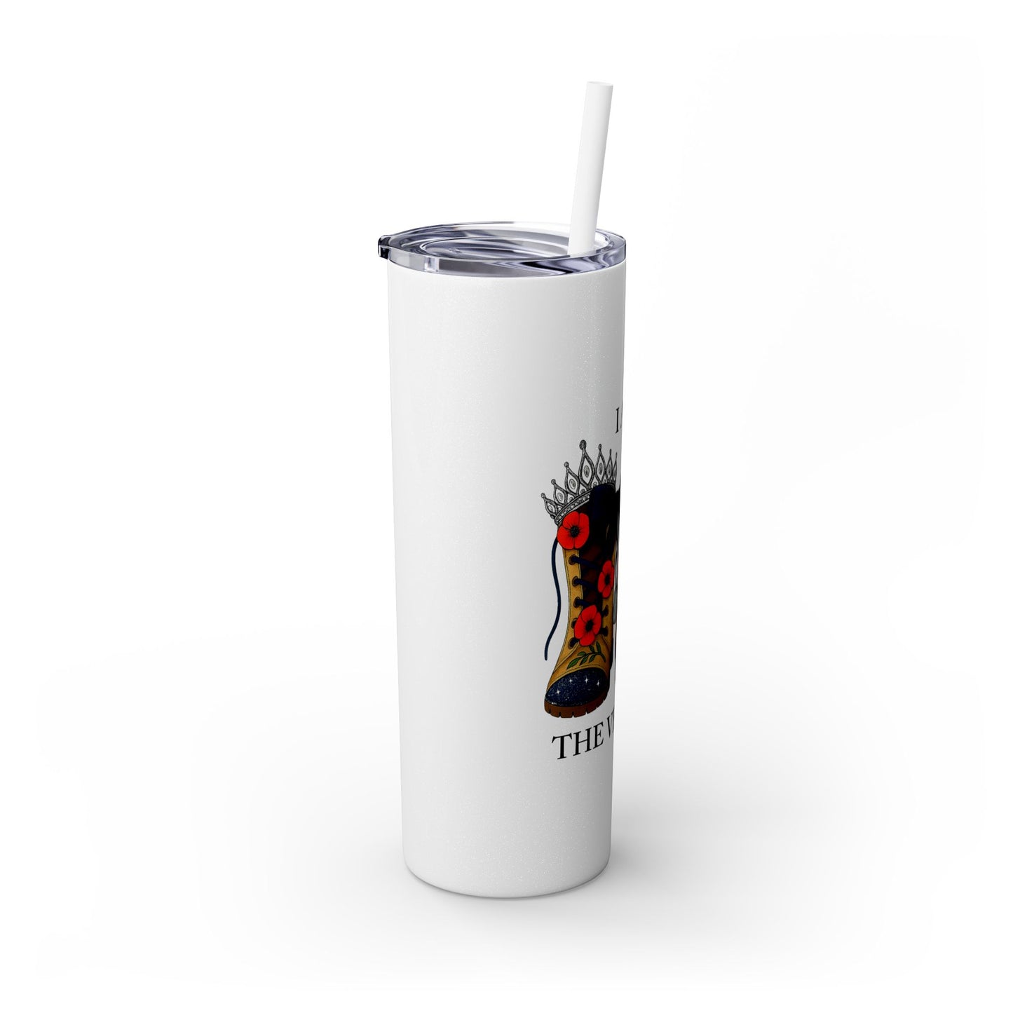 Woman Veteran Skinny Tumbler Drinkware Tribute Gift for Military