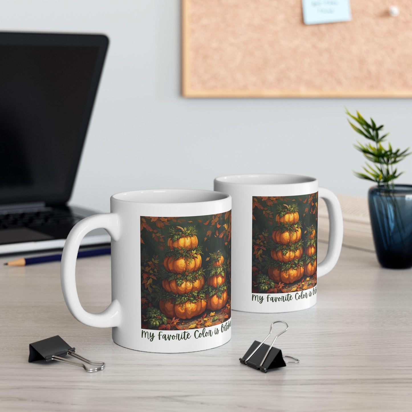 Festive Pumpkin Harvest Ceramic Mug, Fall Coffee Cup, Autumn Decor, Halloween Drinkware, Thanksgiving Gift