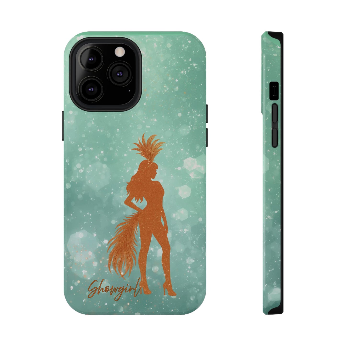 Phone Case, Sparkling Showgirl Silhouette Impact-Resistant Case, Fashion Lovers Gift, Birthday Holiday Glamorous Accessories, Cute Phone