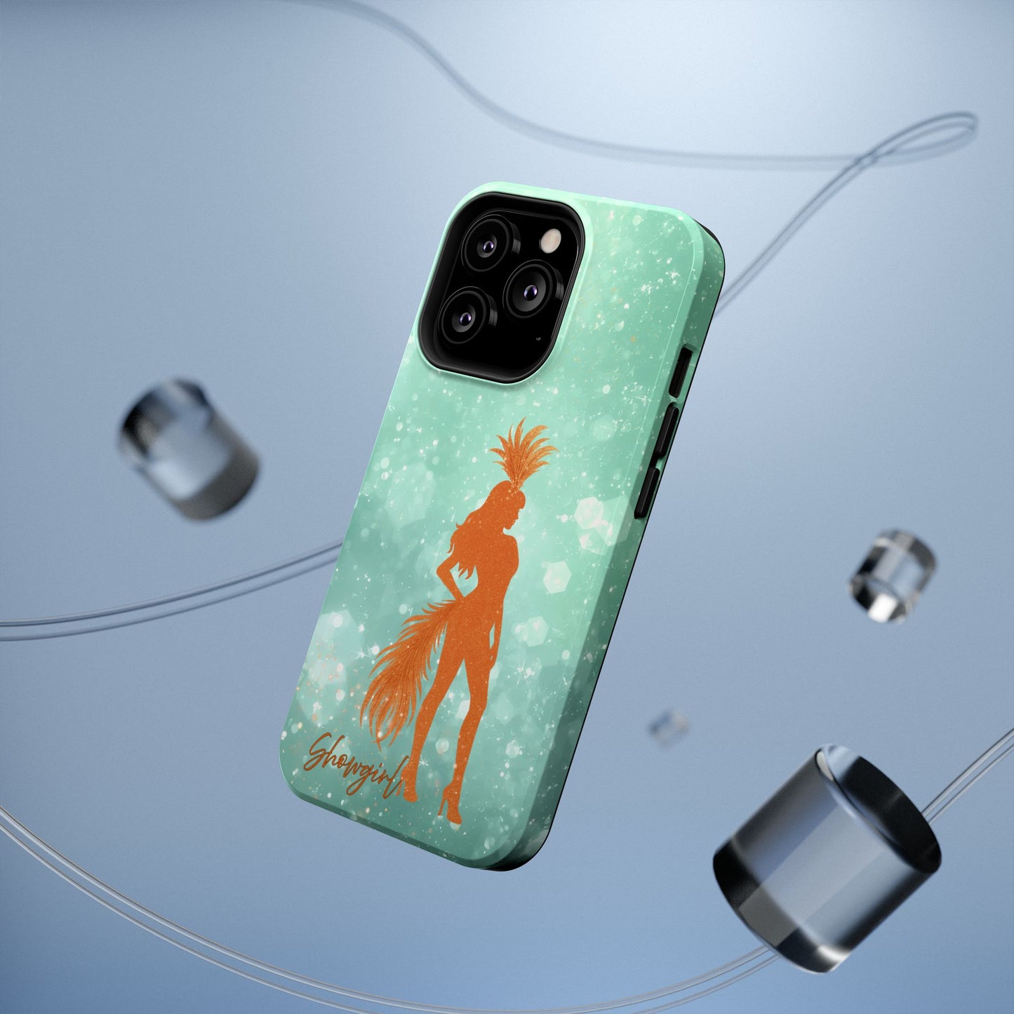 Phone Case, Sparkling Showgirl Silhouette Impact-Resistant Case, Fashion Lovers Gift, Birthday Holiday Glamorous Accessories, Cute Phone