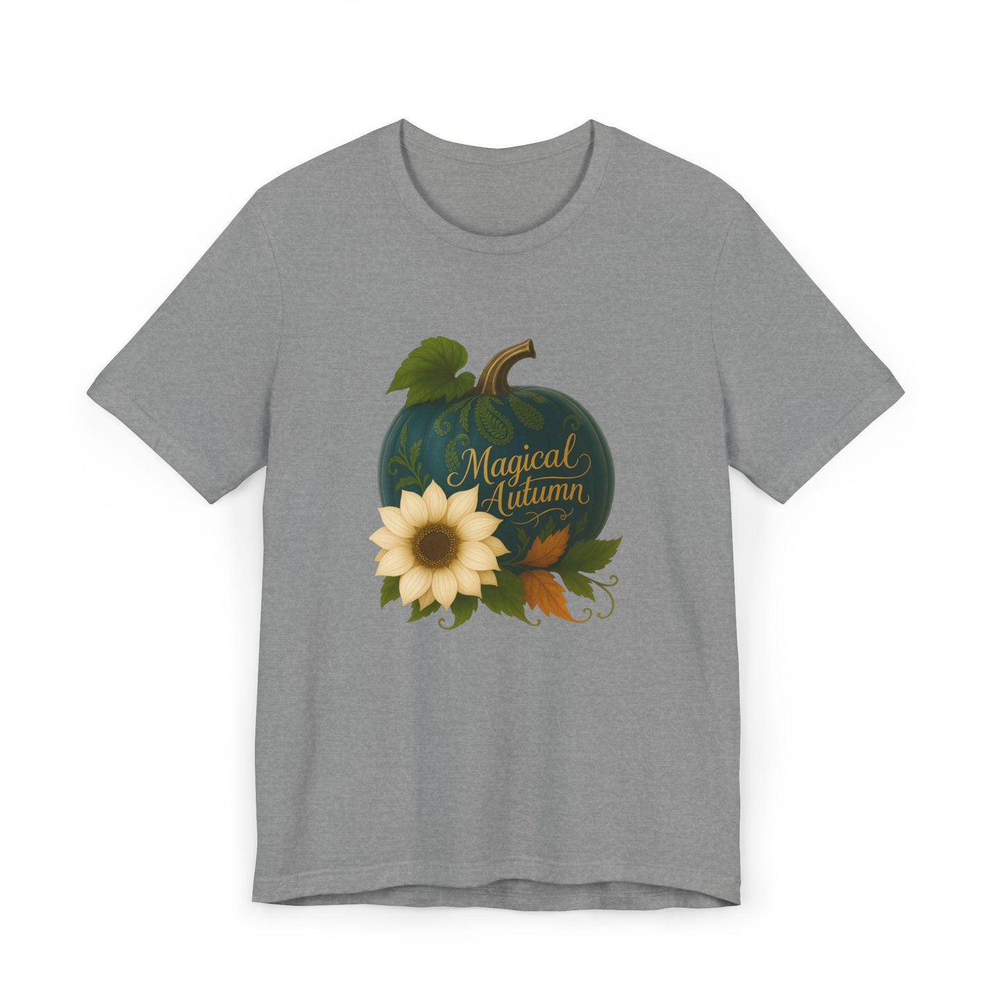 Magical Autumn T-Shirt, Pumpkin & Sunflower Graphic Tee, Cozy Fall Aesthetic Shirt, Thanksgiving Outfit, Autumn Gift Top