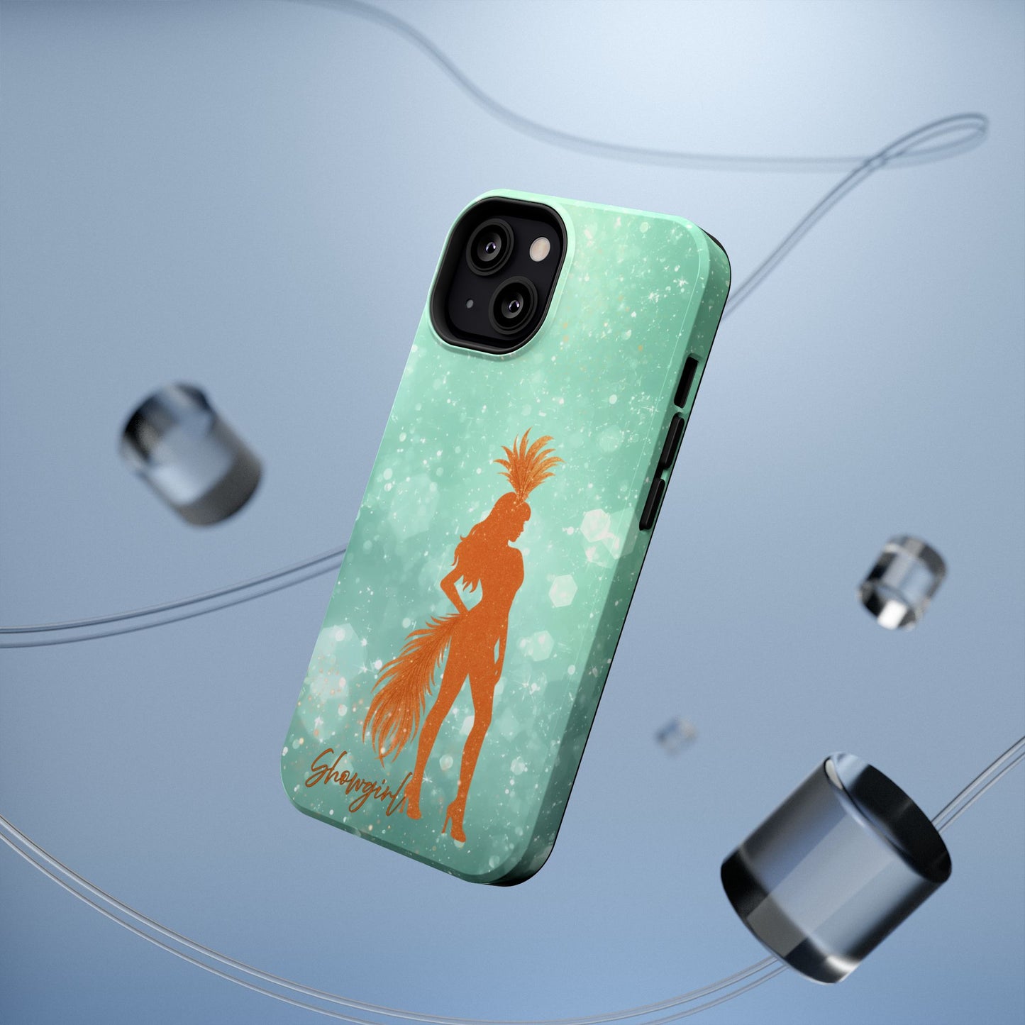 Phone Case, Sparkling Showgirl Silhouette Impact-Resistant Case, Fashion Lovers Gift, Birthday Holiday Glamorous Accessories, Cute Phone