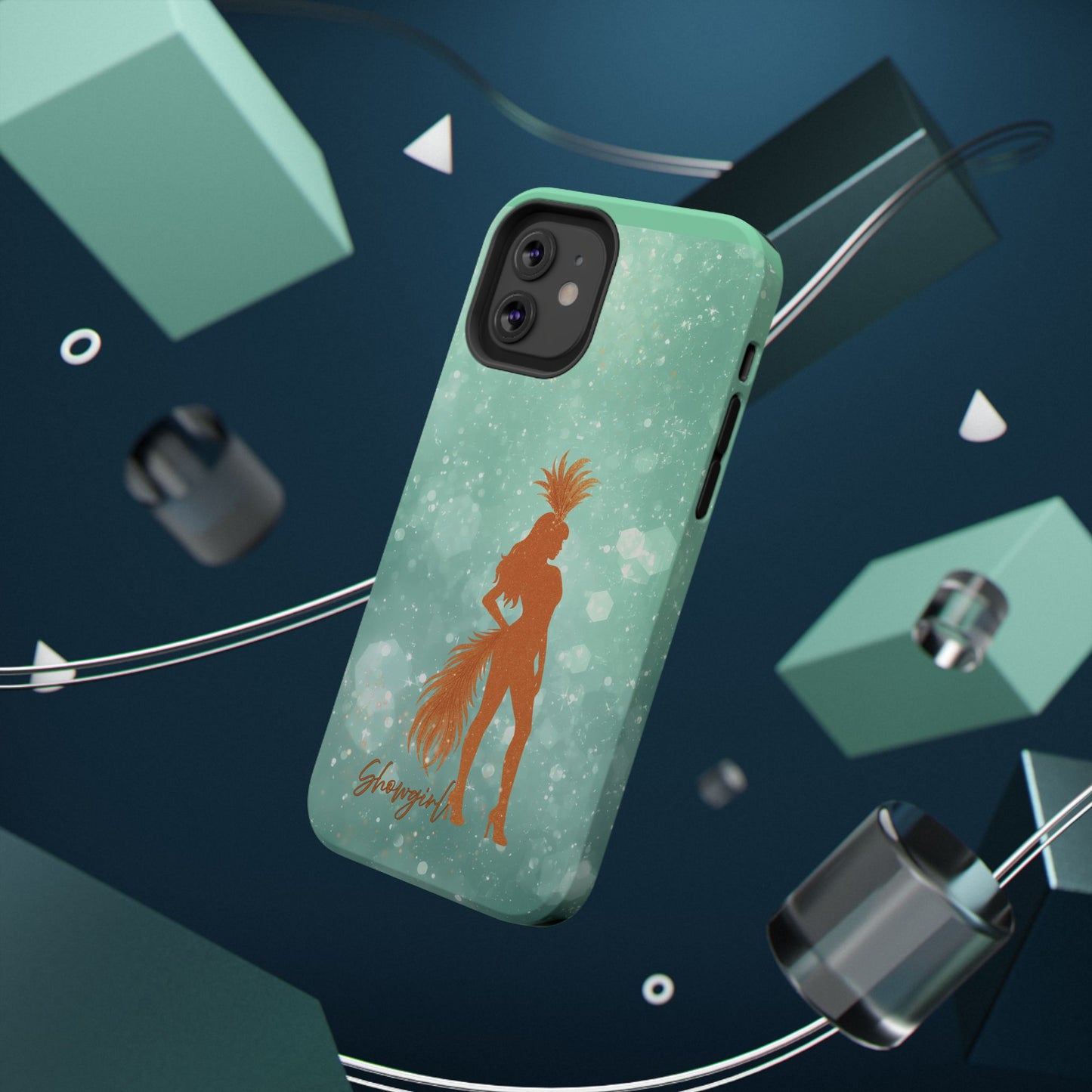 Phone Case, Sparkling Showgirl Silhouette Impact-Resistant Case, Fashion Lovers Gift, Birthday Holiday Glamorous Accessories, Cute Phone