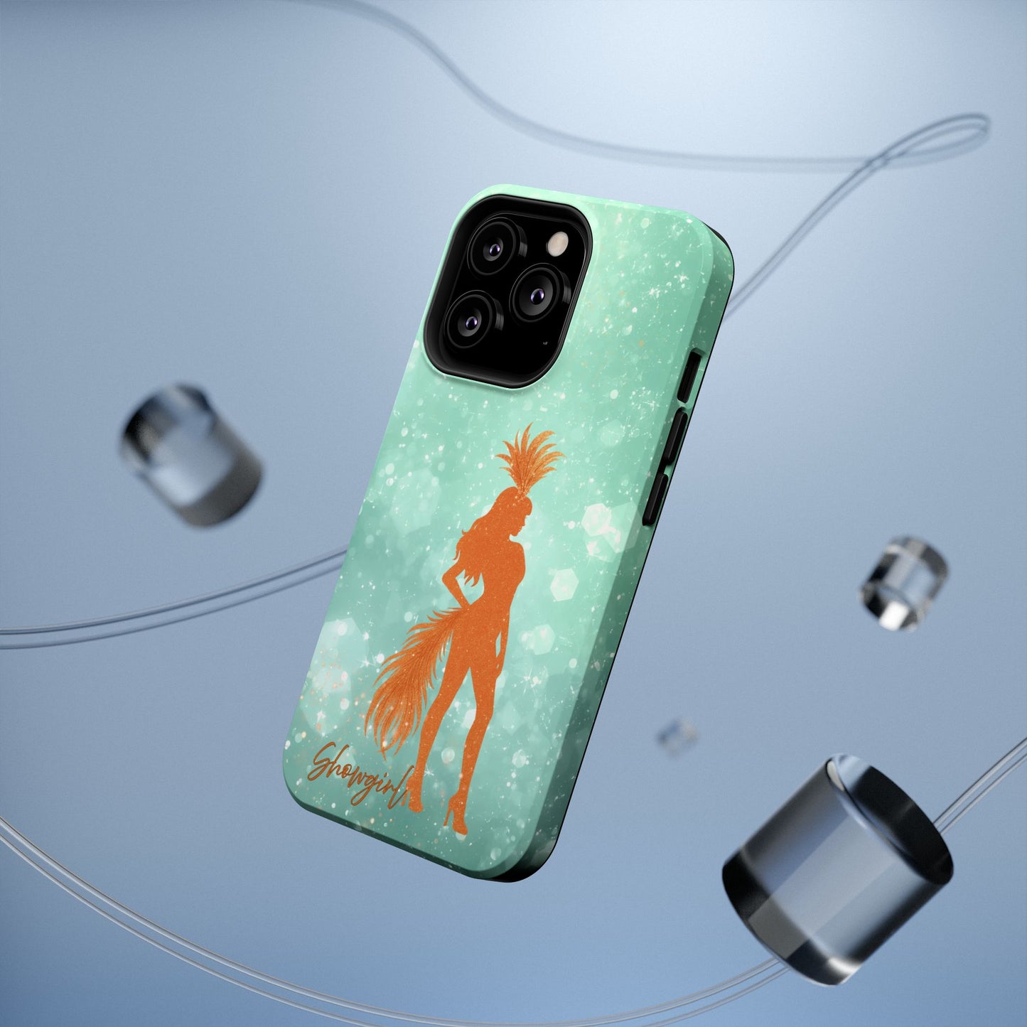 Phone Case, Sparkling Showgirl Silhouette Impact-Resistant Case, Fashion Lovers Gift, Birthday Holiday Glamorous Accessories, Cute Phone