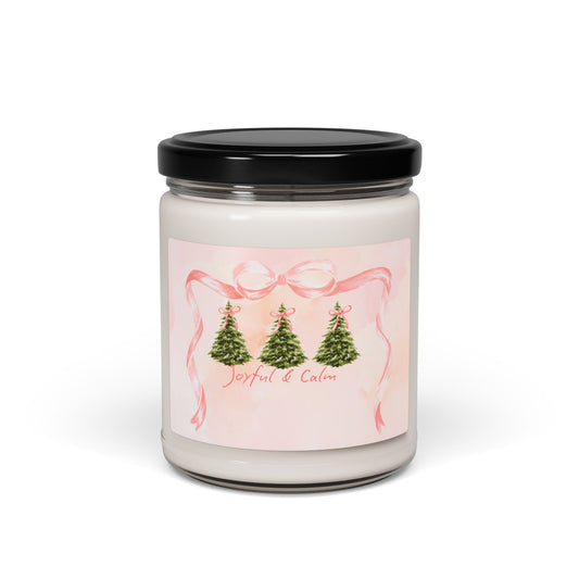 Joyful and Calm Christmas Holiday Self Care Candle Gift for Self or Her
