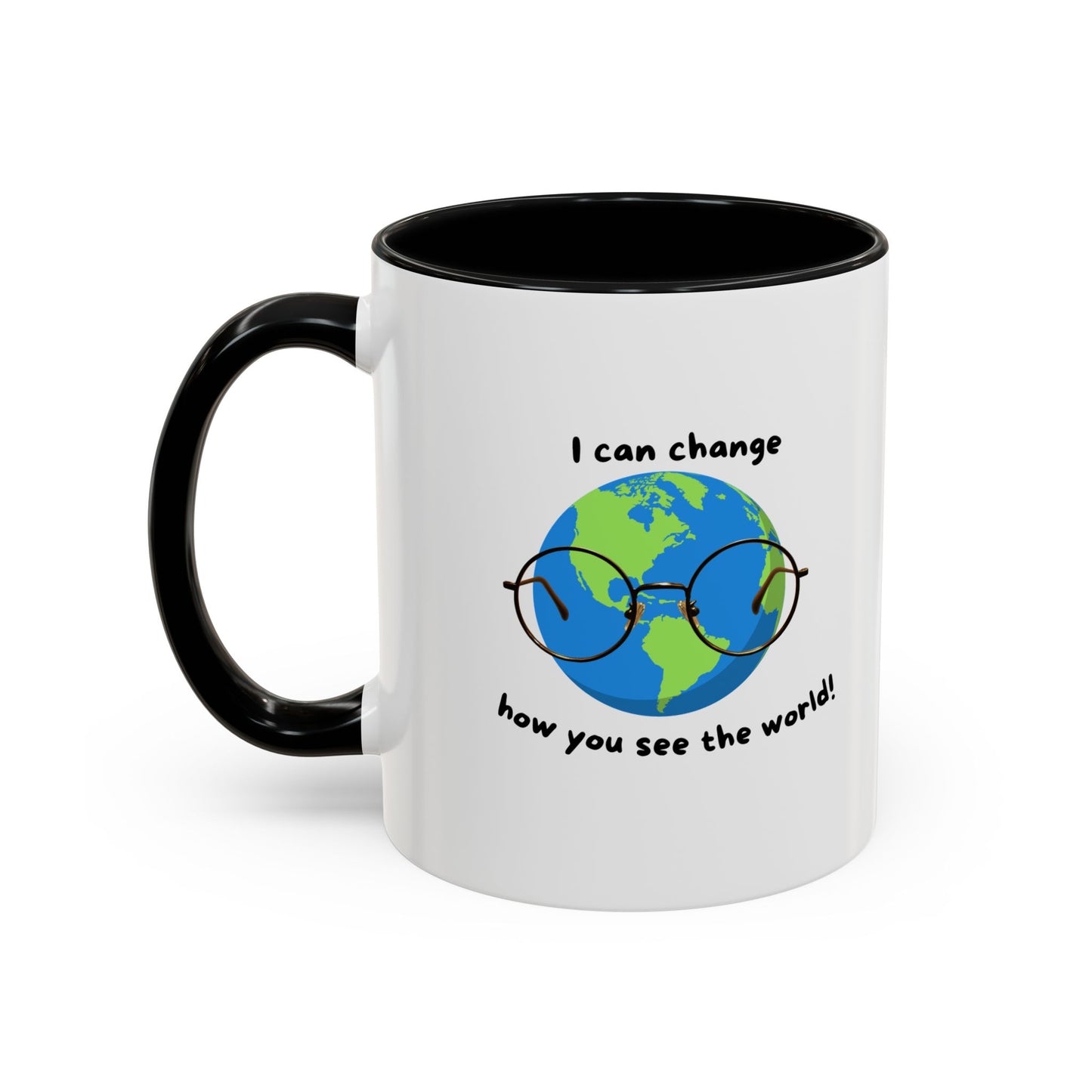 Inspirational Ceramic Coffee Mug, Motivational Gift for Eye Doctors or Health Tech's, Change the World Coffee Cup, Globe Themed Mug