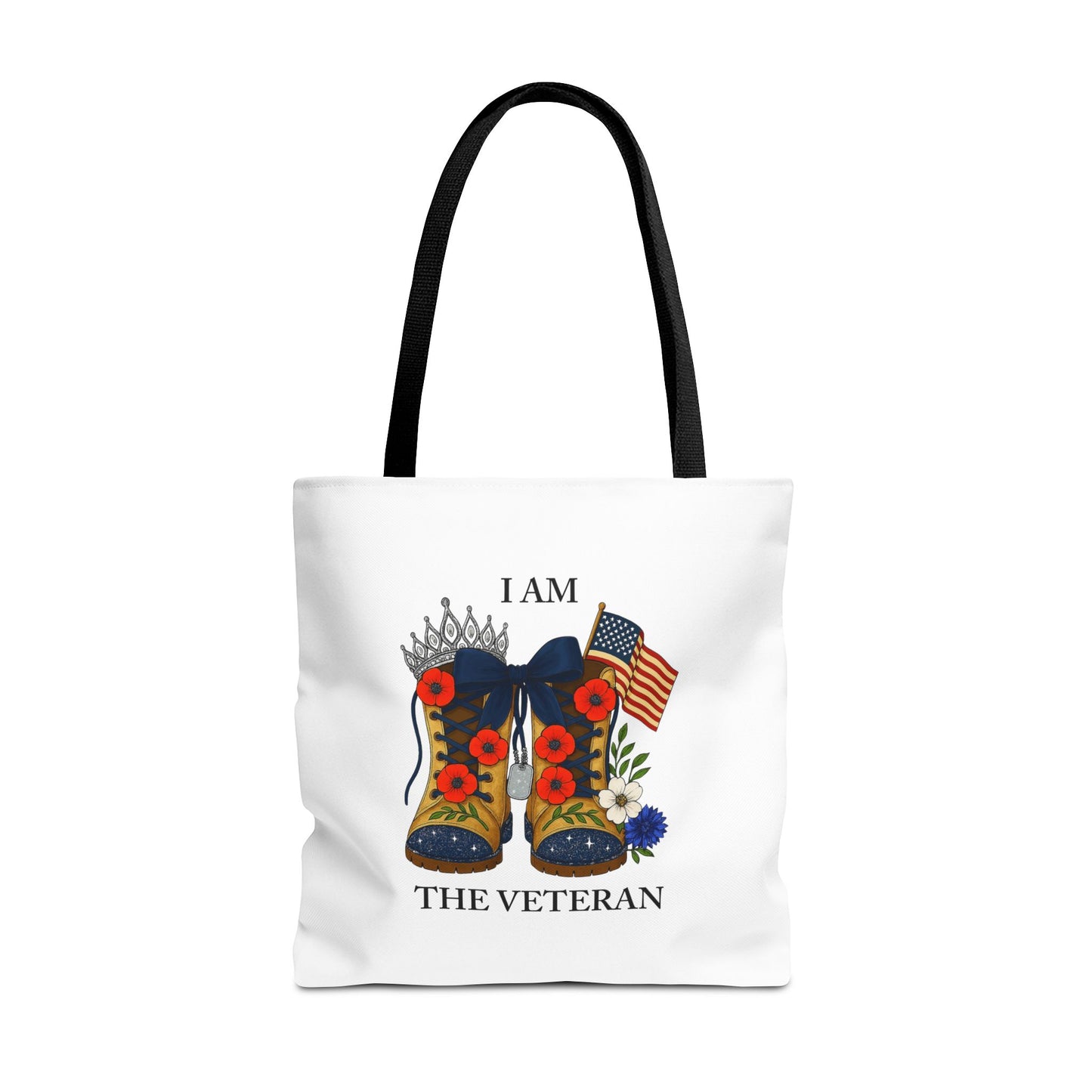 Female veteran tote bag eco friendly gift for self or veteran celebration event reusable canvas bag I am the Veteran design