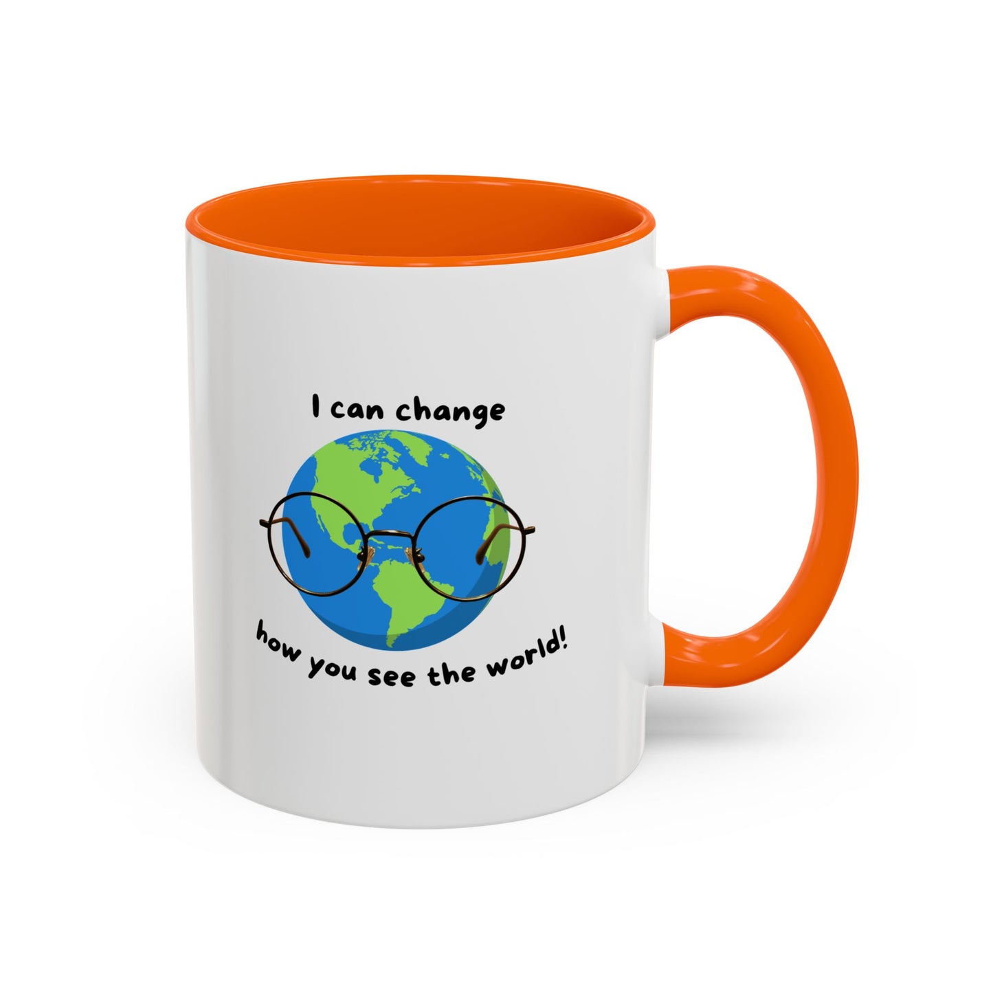 Inspirational Ceramic Coffee Mug, Motivational Gift for Eye Doctors or Health Tech's, Change the World Coffee Cup, Globe Themed Mug