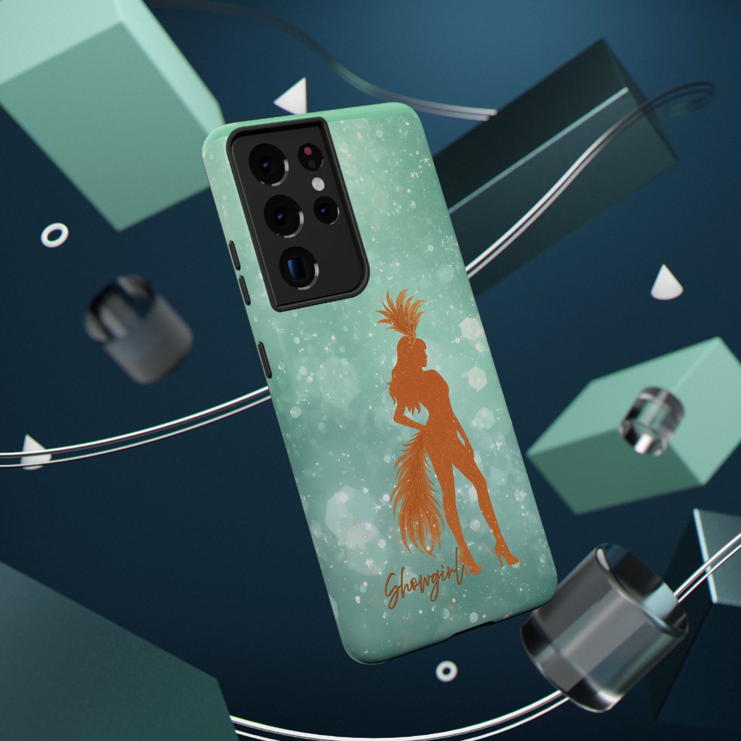 Phone Case, Sparkling Showgirl Silhouette Impact-Resistant Case, Fashion Lovers Gift, Birthday Holiday Glamorous Accessories, Cute Phone