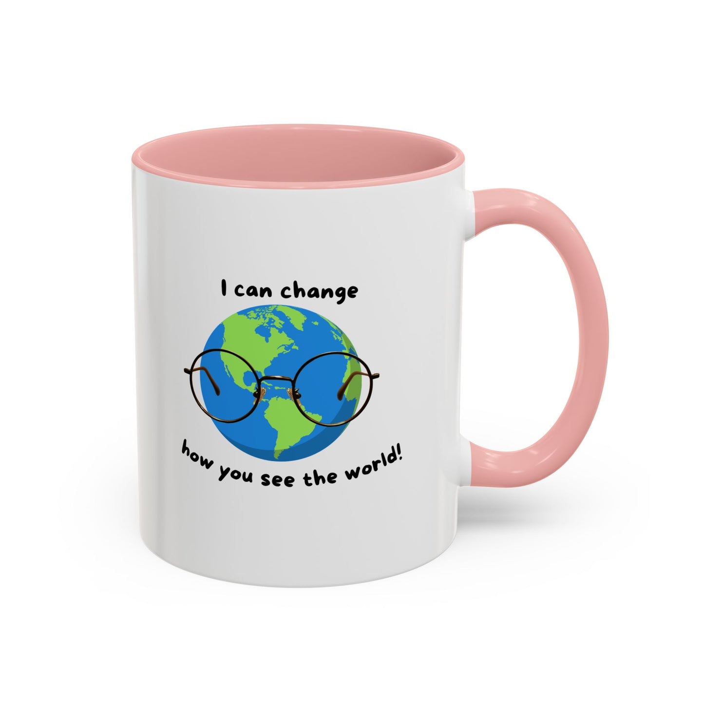 Inspirational Ceramic Coffee Mug, Motivational Gift for Eye Doctors or Health Tech's, Change the World Coffee Cup, Globe Themed Mug