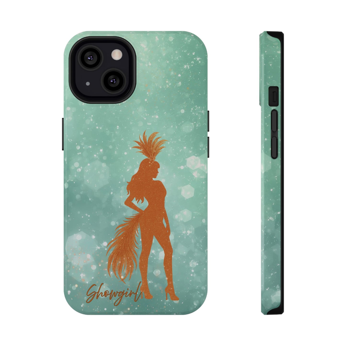 Phone Case, Sparkling Showgirl Silhouette Impact-Resistant Case, Fashion Lovers Gift, Birthday Holiday Glamorous Accessories, Cute Phone