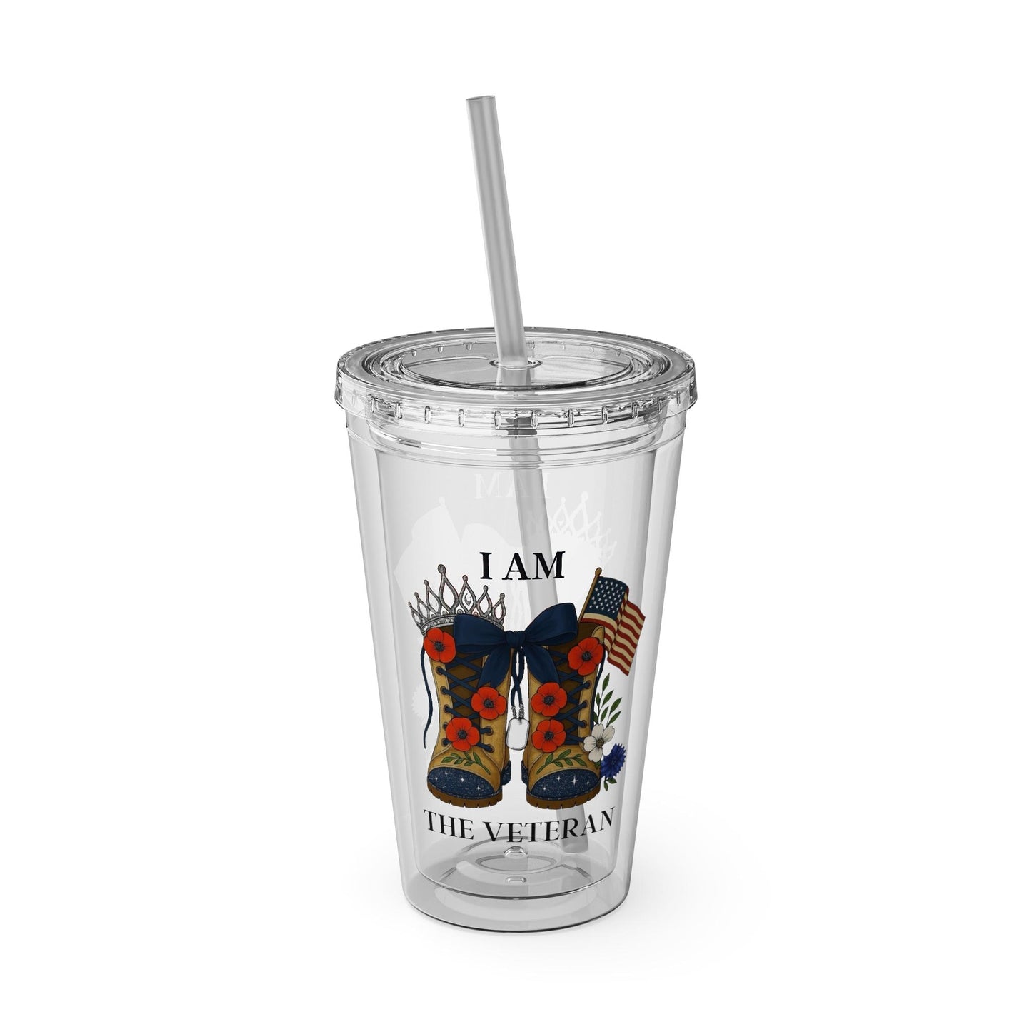 I Am the Veteran Tumble, Patriotic Travel Cup with Straw, Military Pride Gift, Veteran Drinkware, Perfect gift for co-workers