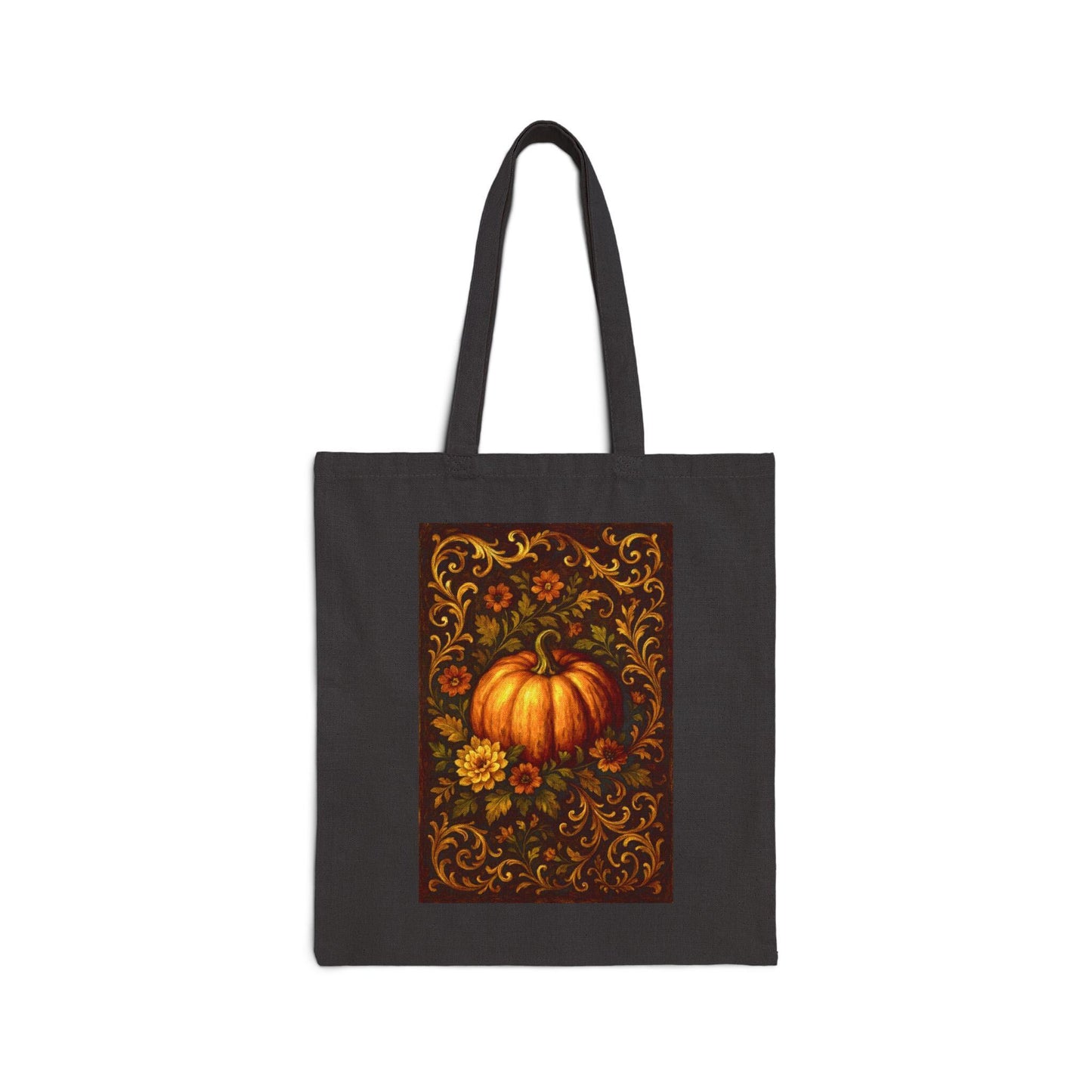 Autumn Pumpkin Canvas Tote Bag: Eco-Friendly Fall Shopping