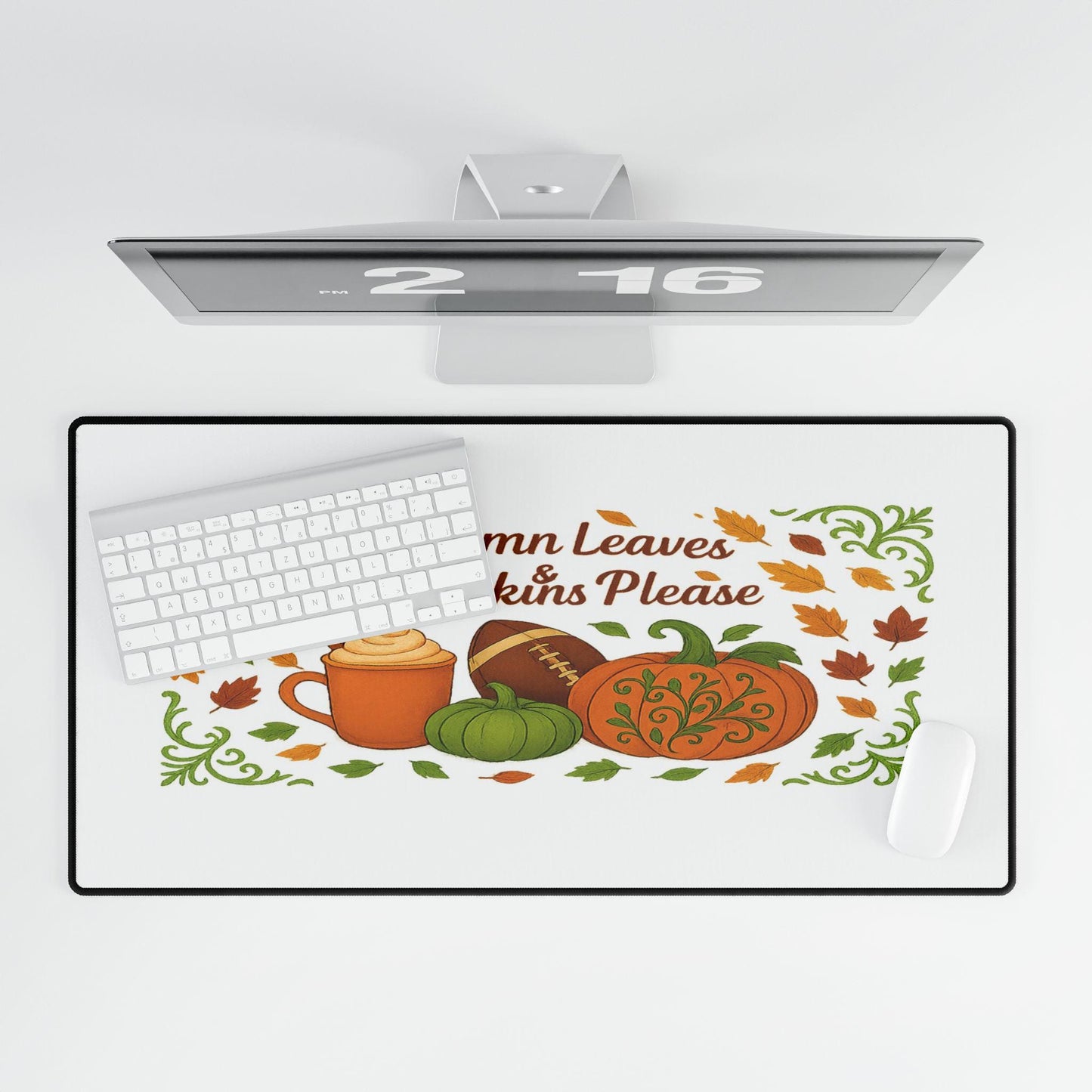 Autumn Desk Mat: Pumpkin Spice Vibes, Fall Office Decor