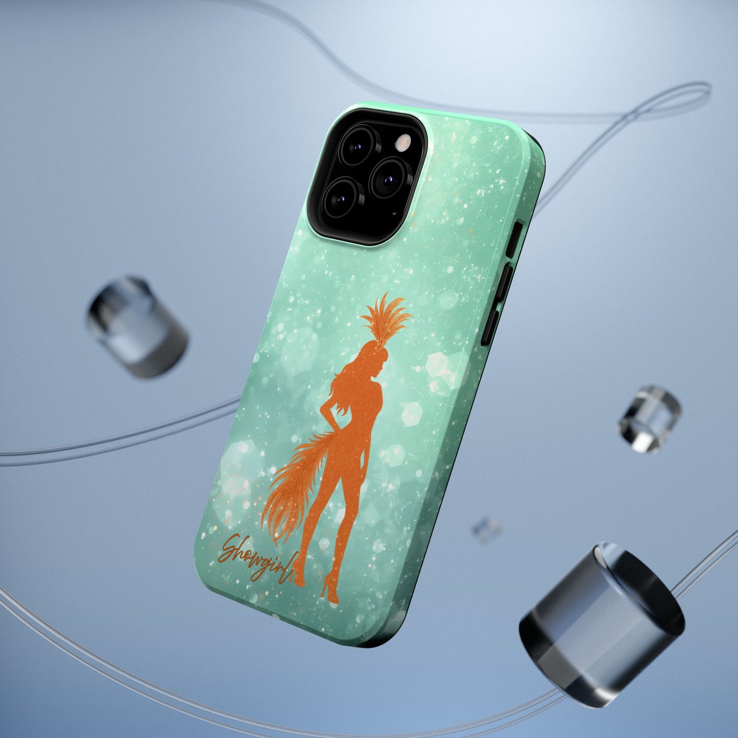 Phone Case, Sparkling Showgirl Silhouette Impact-Resistant Case, Fashion Lovers Gift, Birthday Holiday Glamorous Accessories, Cute Phone