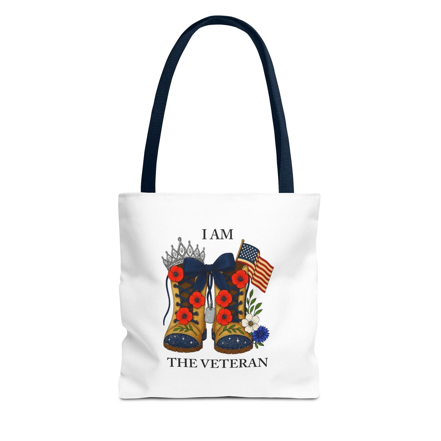 Female veteran tote bag eco friendly gift for self or veteran celebration event reusable canvas bag I am the Veteran design