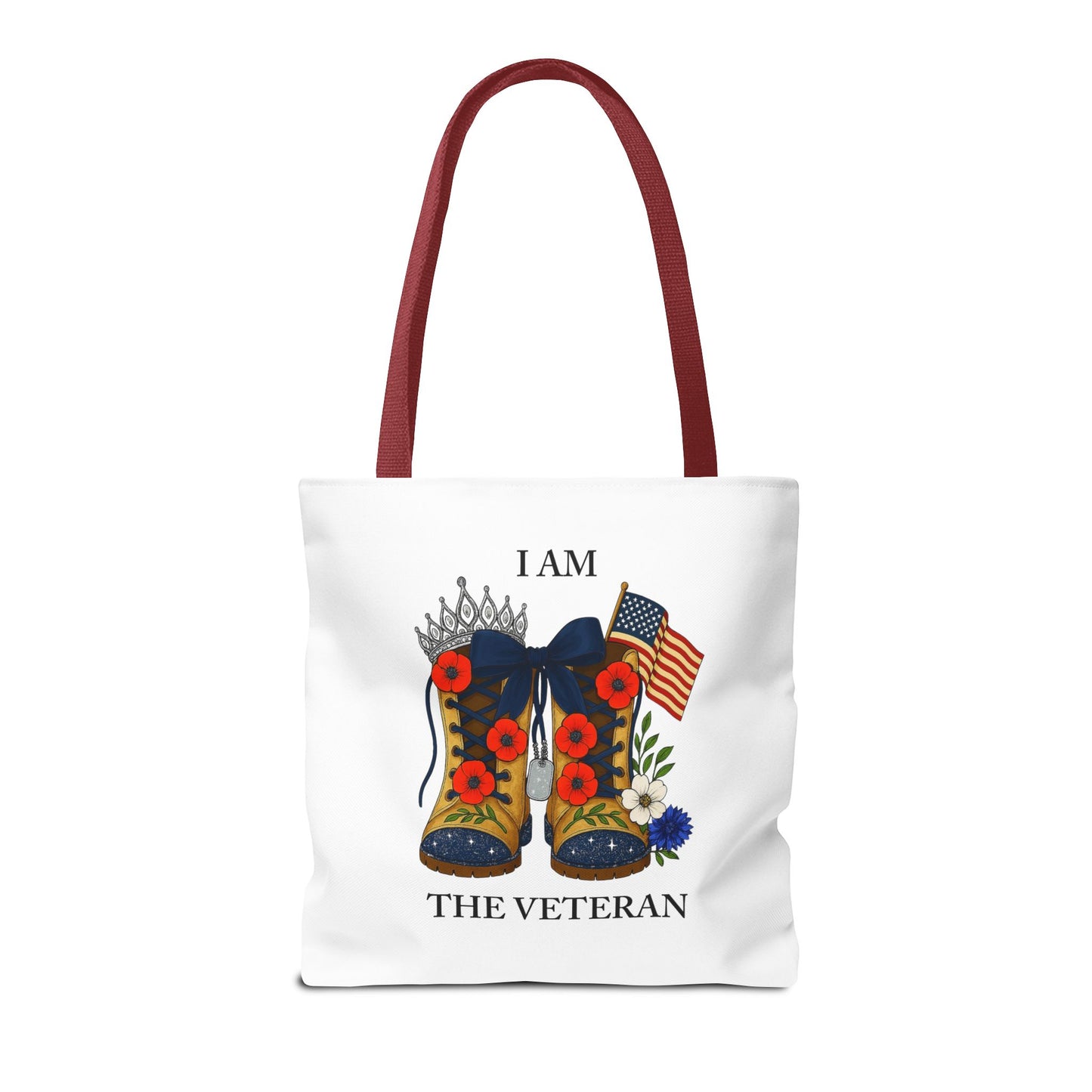 Female veteran tote bag eco friendly gift for self or veteran celebration event reusable canvas bag I am the Veteran design