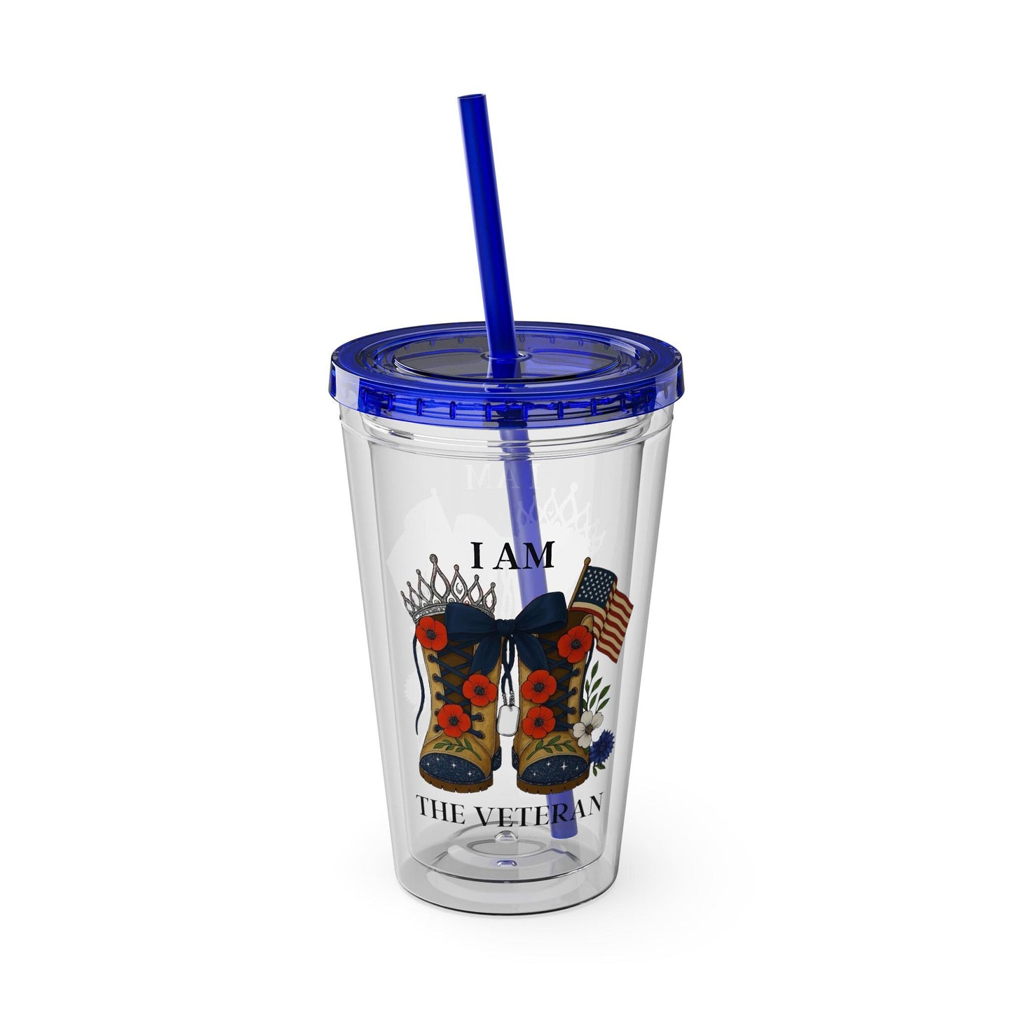 I Am the Veteran Tumble, Patriotic Travel Cup with Straw, Military Pride Gift, Veteran Drinkware, Perfect gift for co-workers