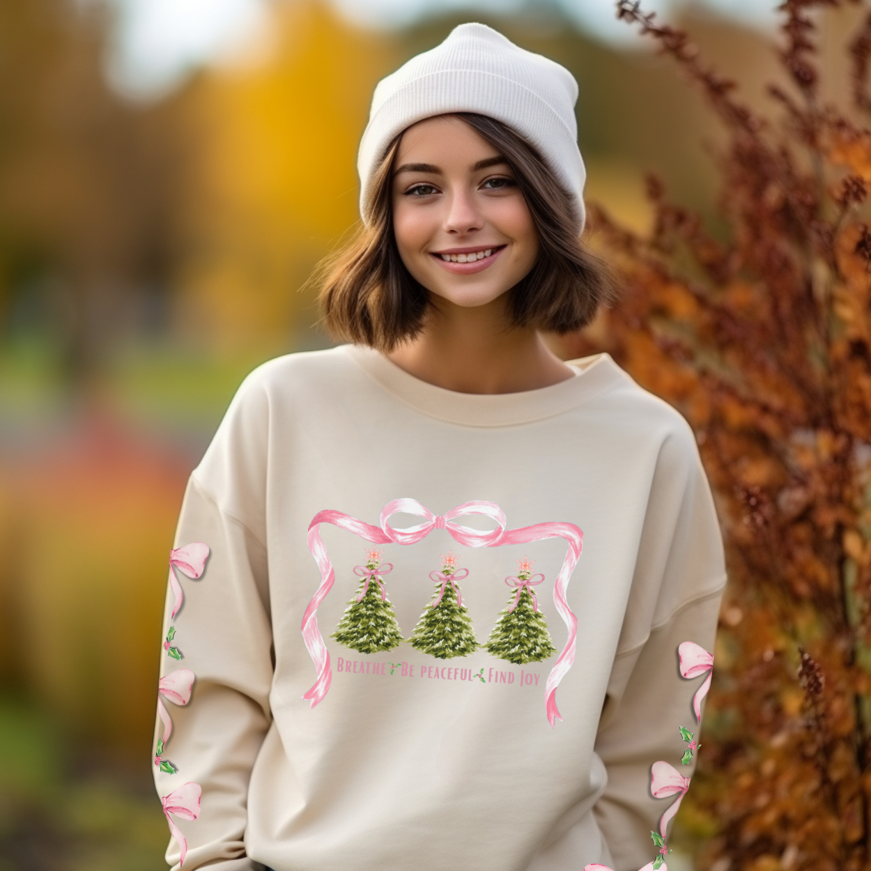 Christmas Tree Holiday Sweatshirt Self Care Apparel Gift Idea for Her