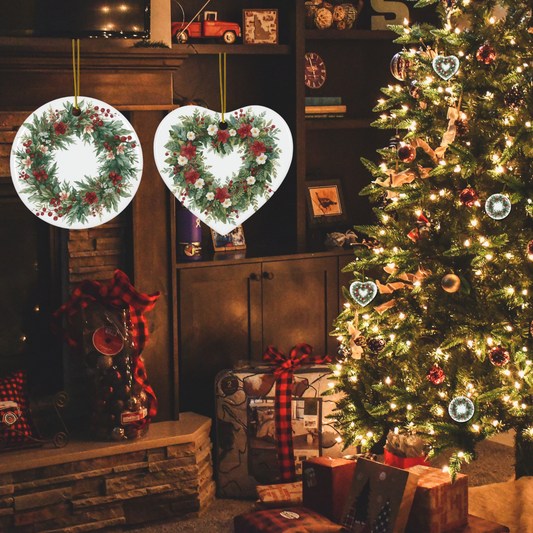 Cottagecore Ornament Duo – Heart & Circle -  Boots & Bloom Holiday Collection